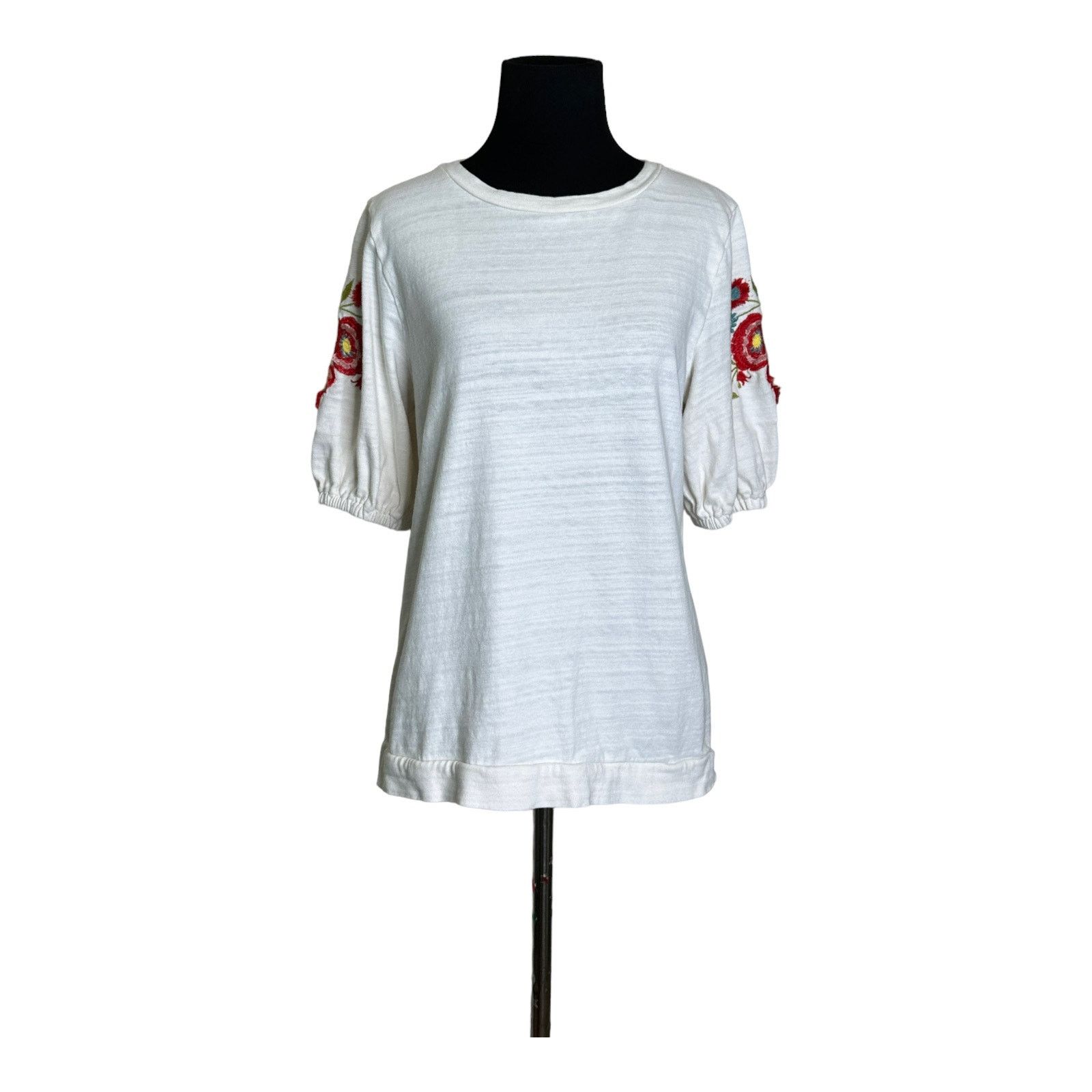 Loft Loft off white floral embroidered knit top size small Size S / US 4 / IT 40 - 7 Thumbnail