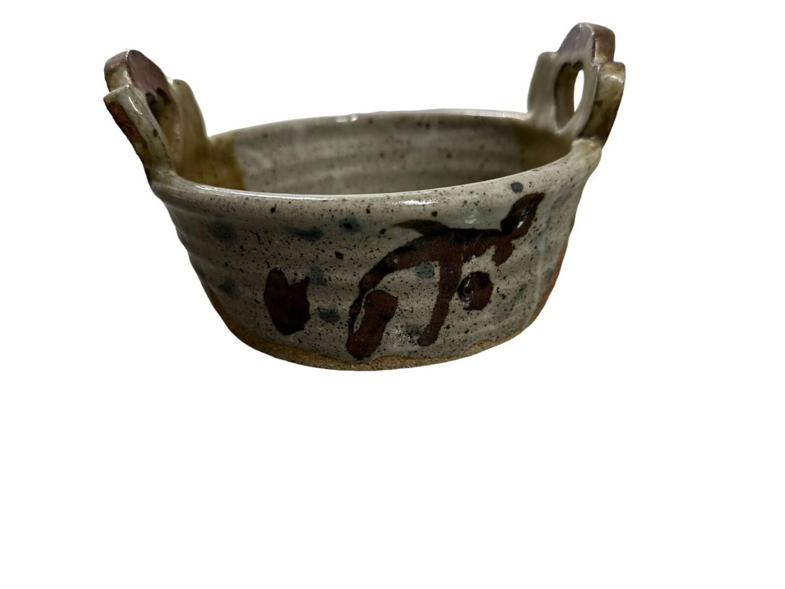 Designer Vintage Handcrafted Ceramic Bowl With Heart Handles Size ONE SIZE - 5 Thumbnail