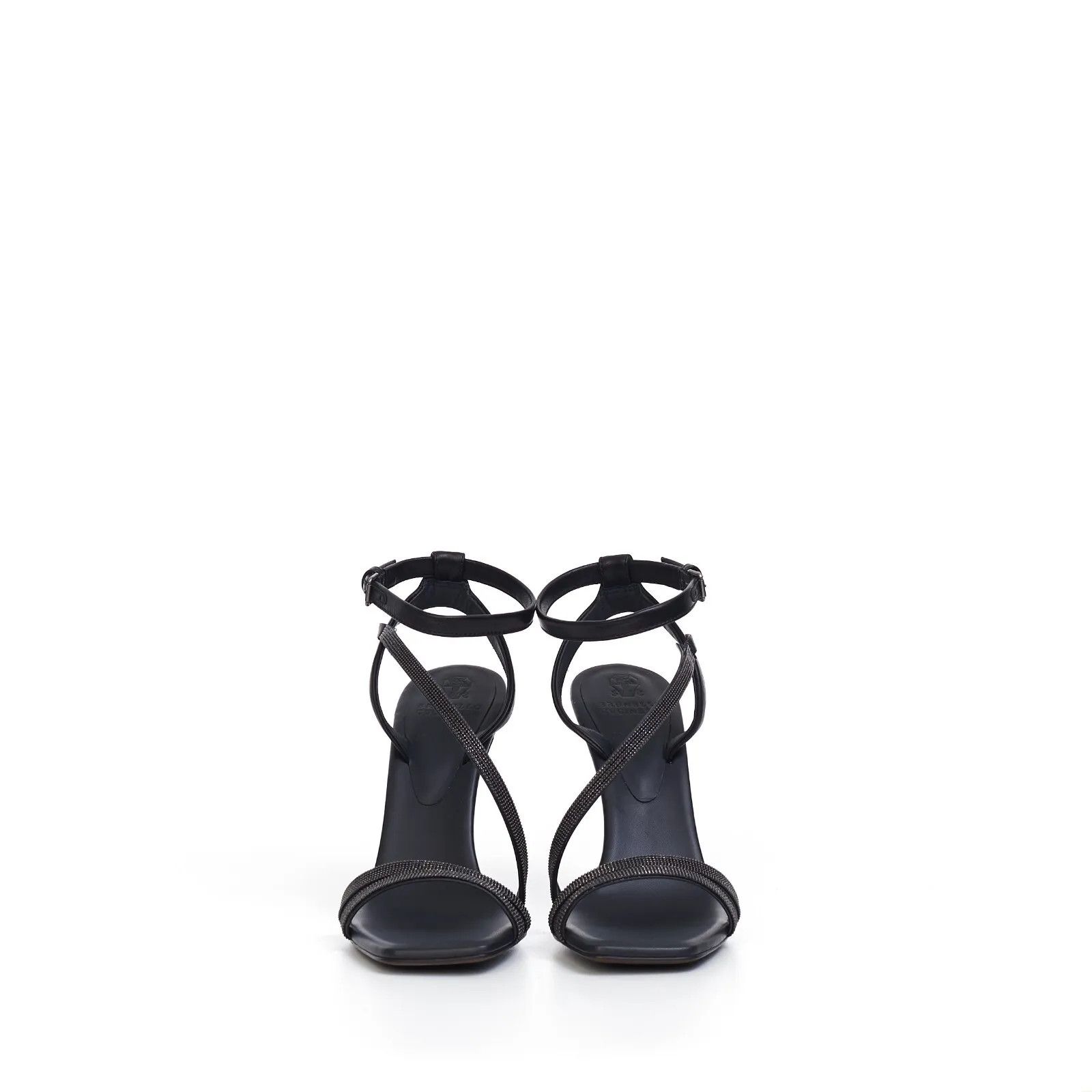 image of Brunello Cucinelli O1W1Db10524 Sandals With Heel Shoes In Black, Women's (Size 11)