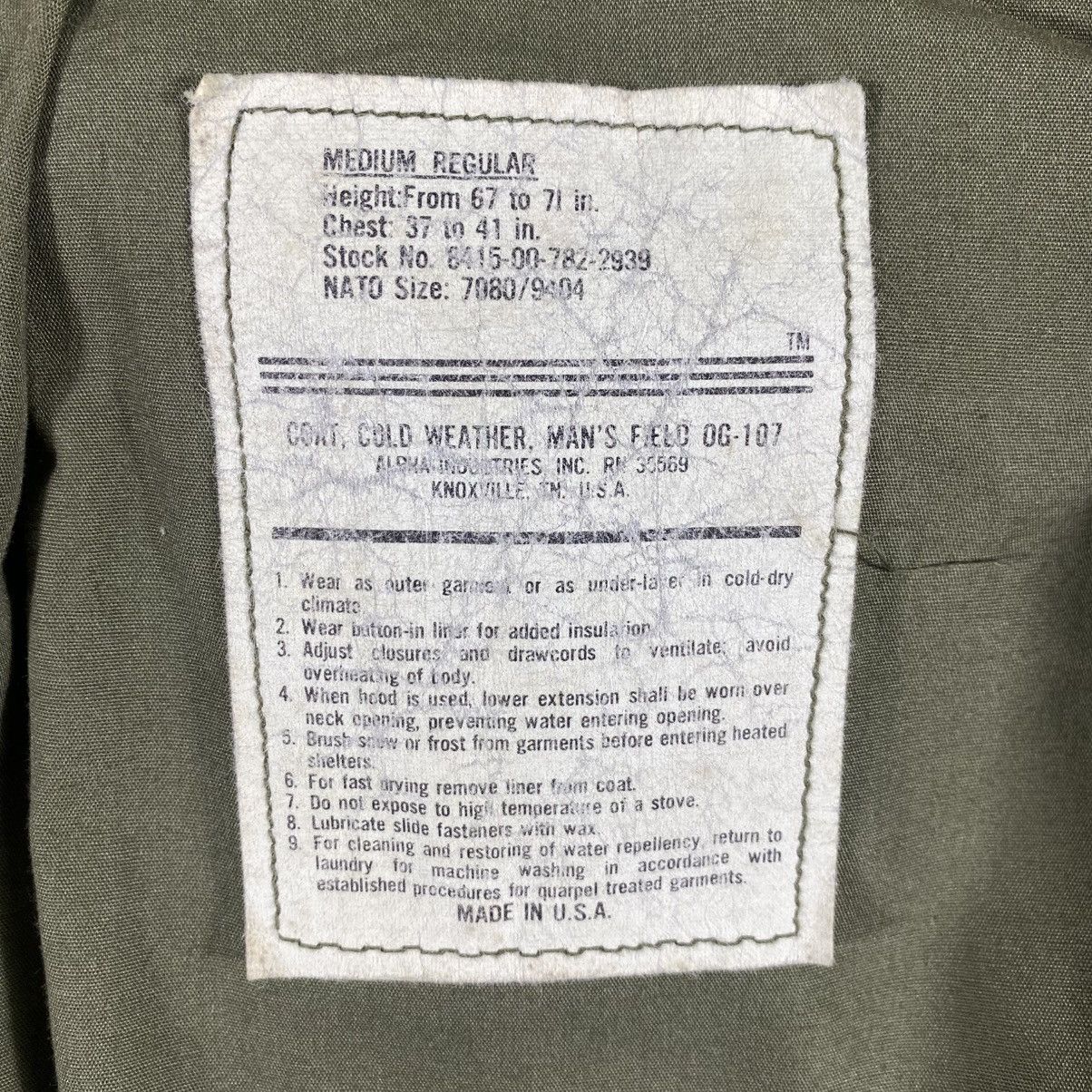 Alpha Industries × Vintage Vintage Alpha Industries Olive Military M65 OG-107 Field Size US M / EU 48-50 / 2 - 9 Thumbnail