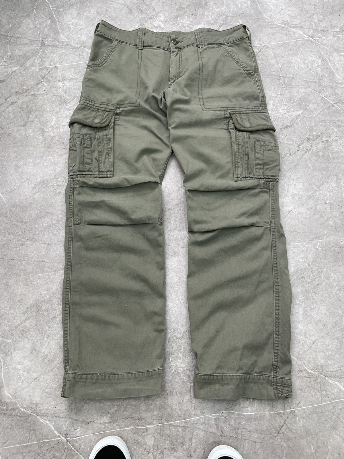 Japanese Brand × Vintage Vintage 90's Japanese Bondage Zip Bootcut Beige Cargo Pants Size US 34 / EU 50 - 1 Thumbnail