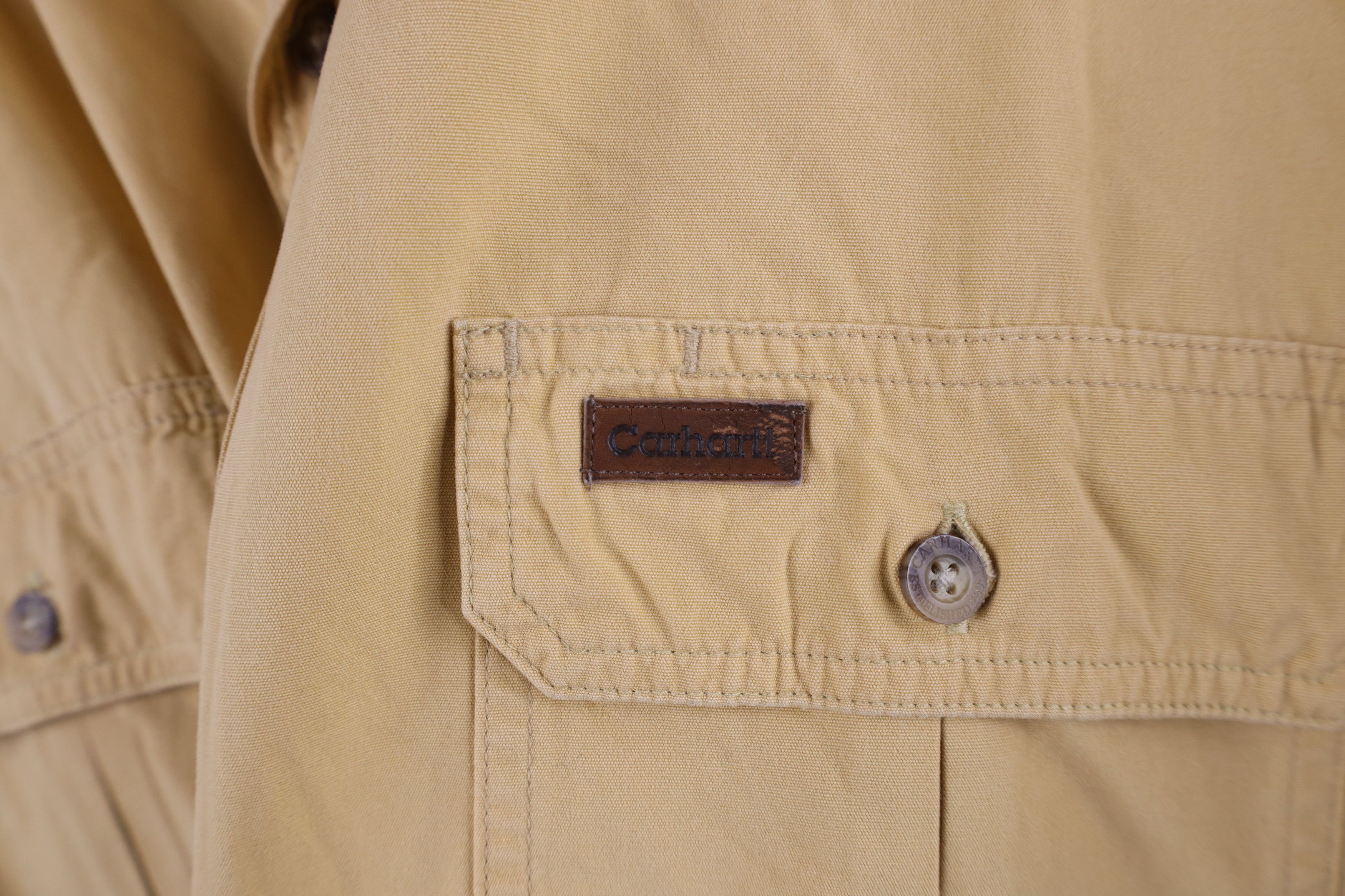 Carhartt × Vintage Vintage Carhartt Heavyweight Short Sleeve Collared Shirt Size US XL / EU 56 / 4 - 4 Thumbnail