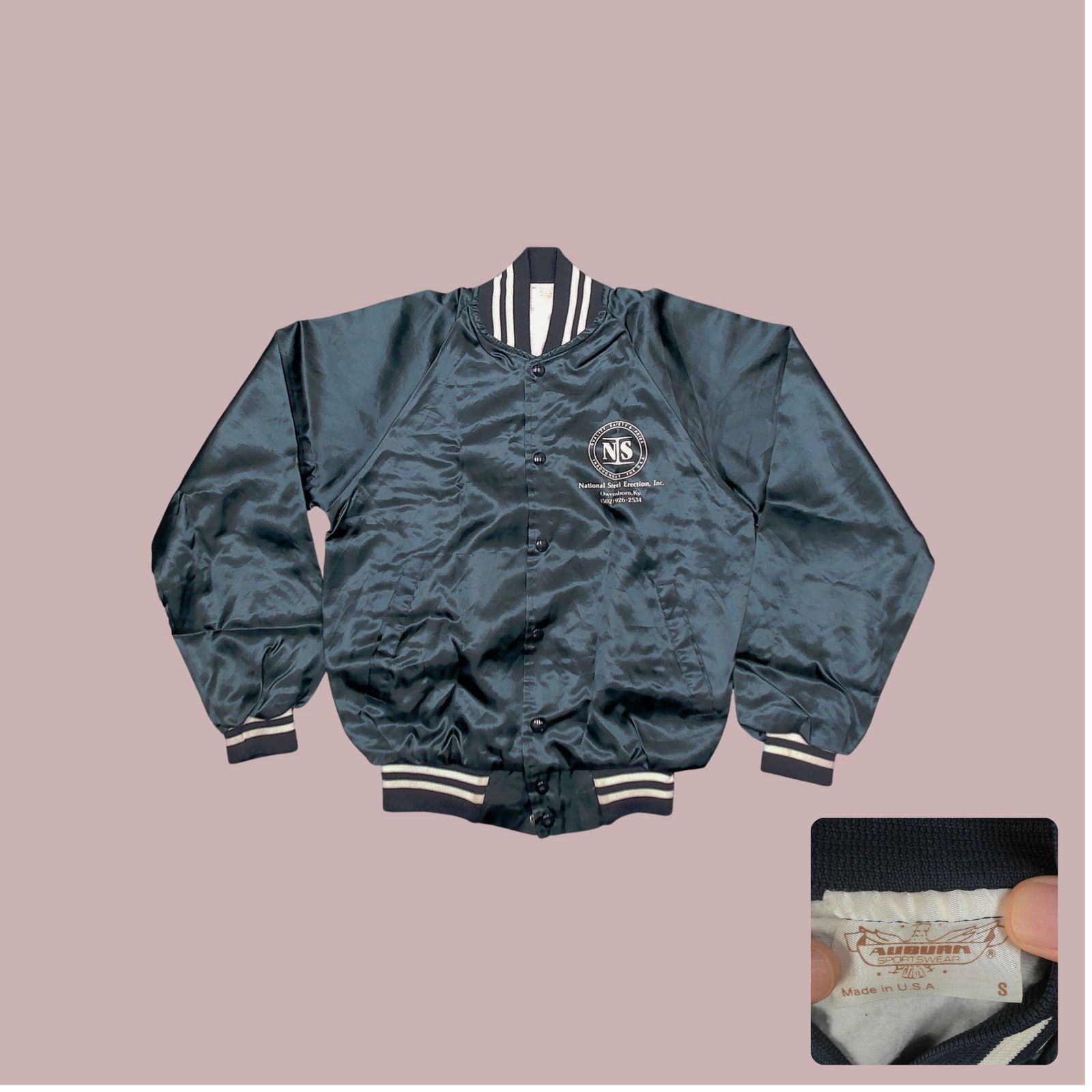 Auburn Sportswear 80s Auburn Satin Bomber Jacket Novelty Medium Size US M / EU 48-50 / 2 - 1 Thumbnail