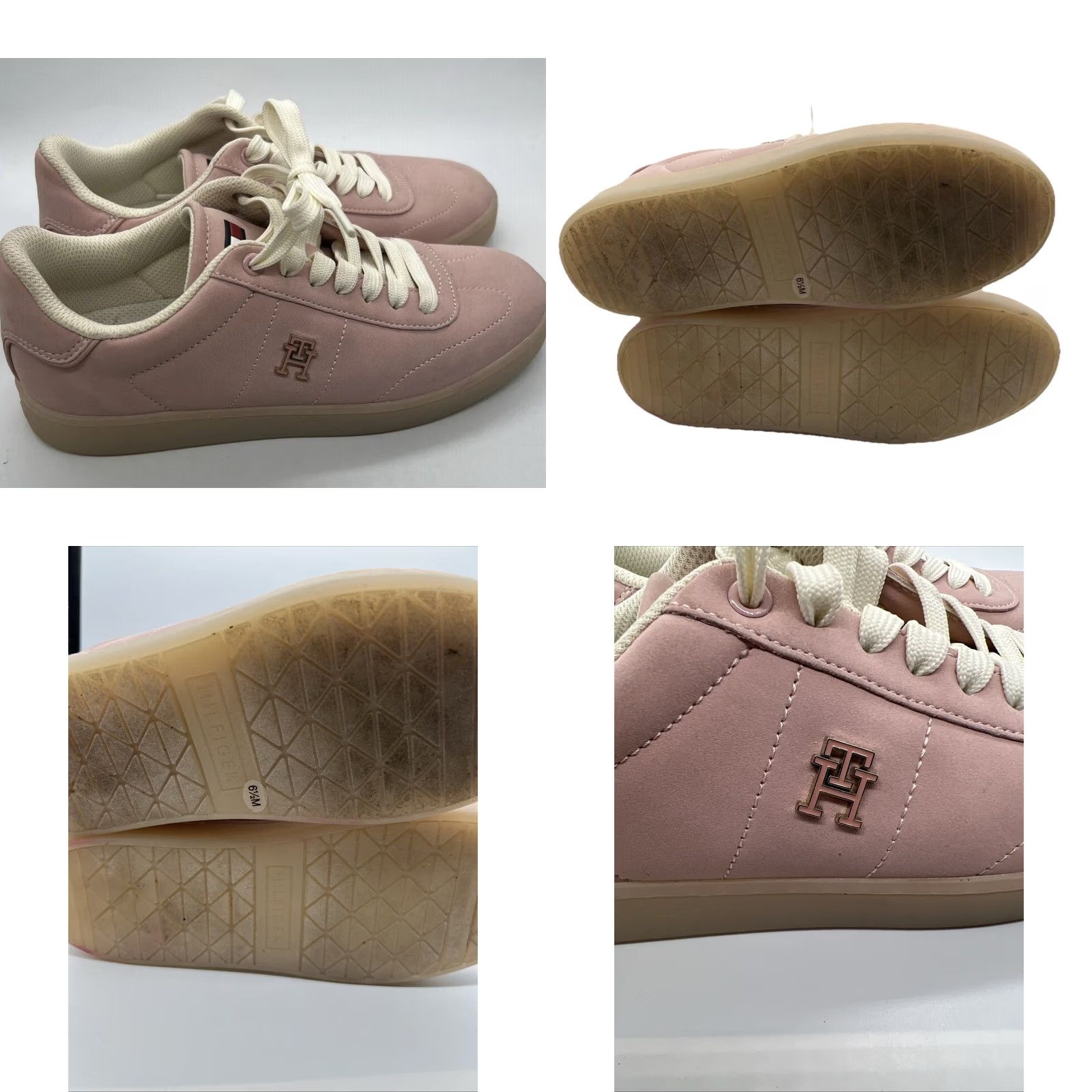 Tommy Hilfiger VINTAGE Tommy Hilfiger Platform Sneakers Women’s 6.5 Blush Pink Lace Up Casual Low Top Size M / US 6-8 / IT 42-44 - 8 Thumbnail