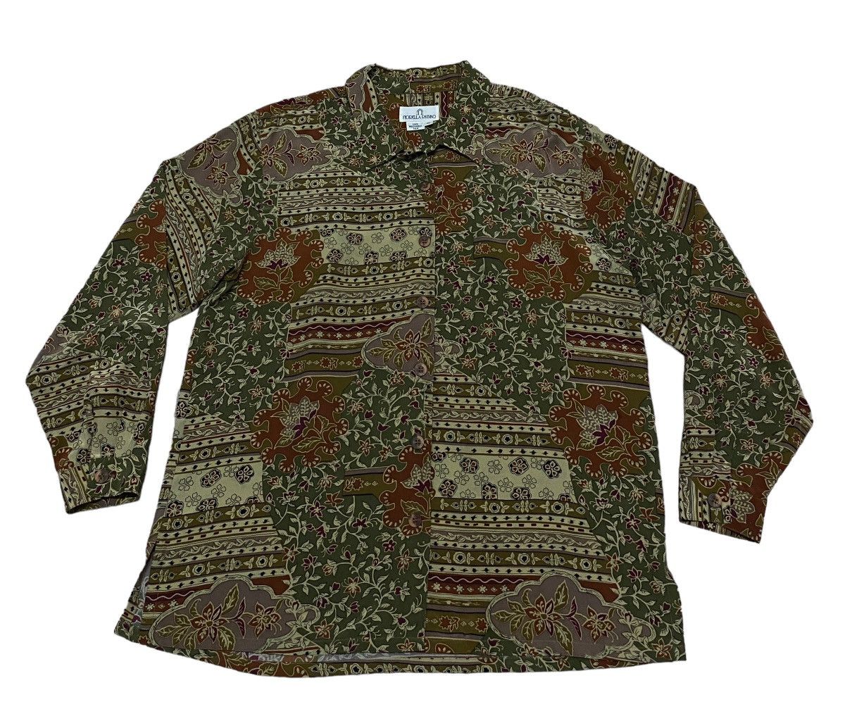 image of Art Design Vintage Fiorella Rubino Pure Silk Shirt 1990S in Brown, Men's (Size Medium)
