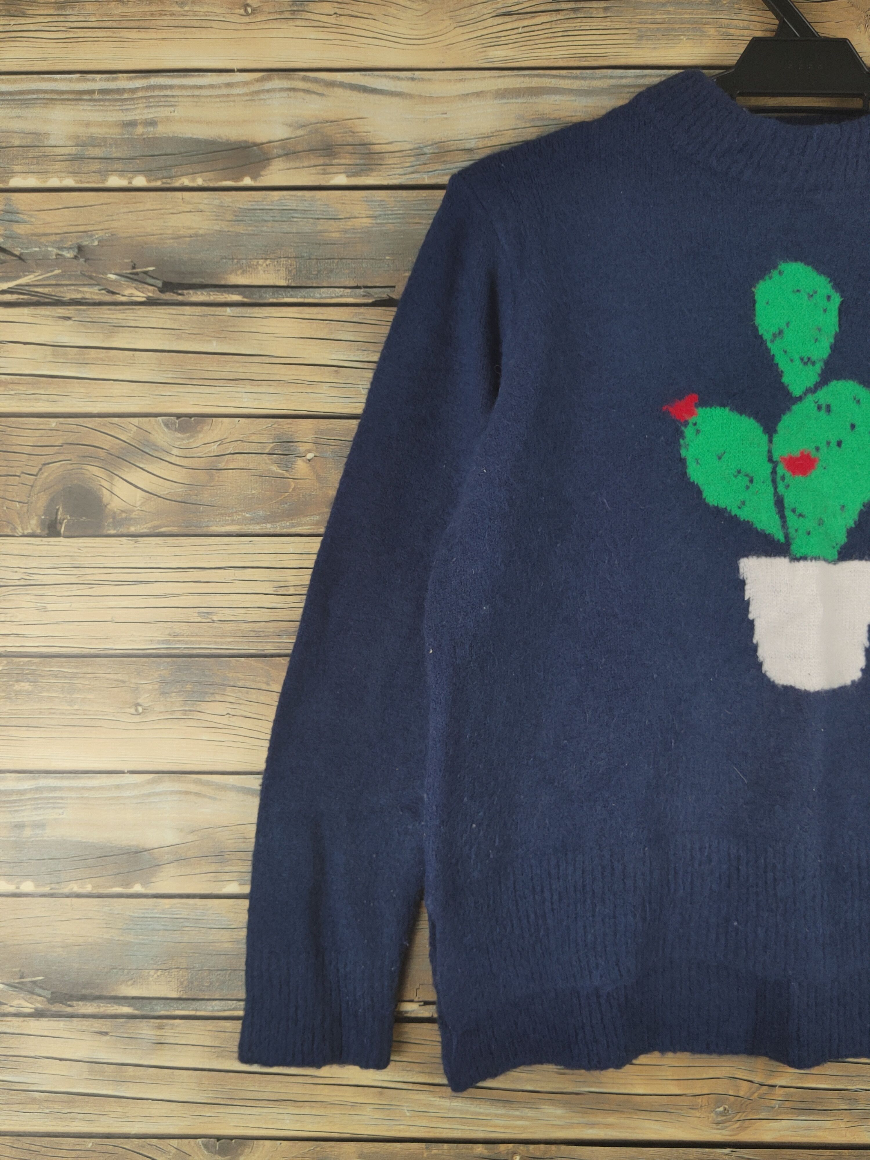 Homespun Knitwear Temt Navy Cactus Knitwear Sweatshirts #W1212 Size S / US 4 / IT 40 - 3 Thumbnail