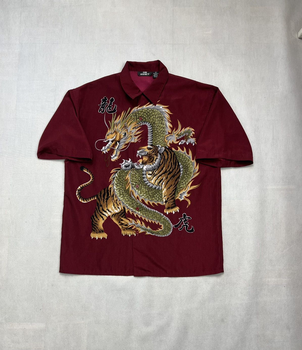 Japanese Brand × Vintage Shirt City Impact Dragon Tiger Vintage Print Asia Japan Size US L / EU 52-54 / 3 - 1 Thumbnail