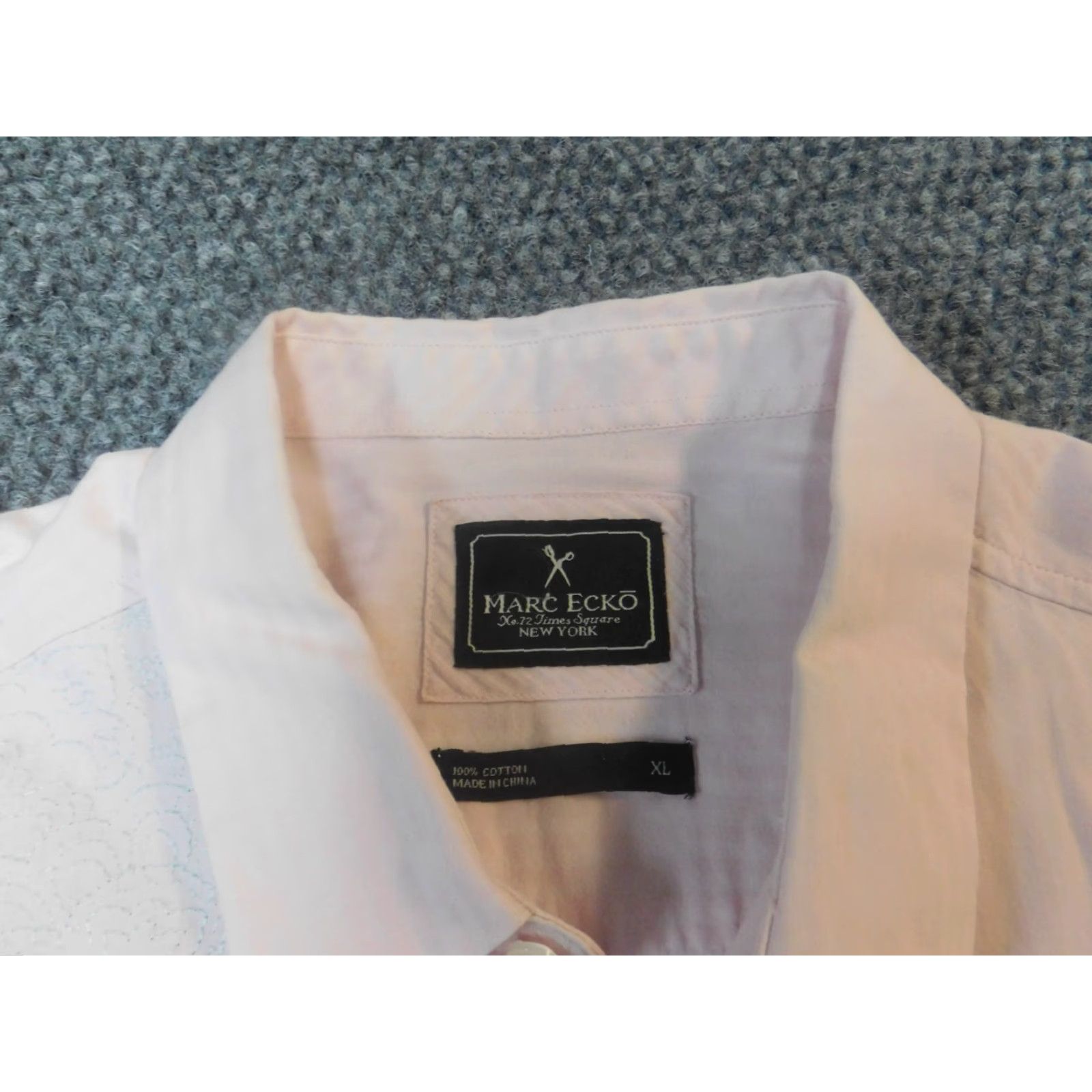 Marcs Marc Ecko Shirt Mens Button-Up XL Pink Casual Knit Cotton Long Sleeve Striped Collared Button-Down Western Size US XL / EU 56 / 4 - 5 Thumbnail
