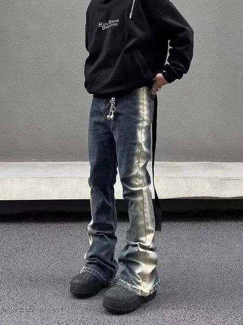 Japanese Brand Vintage wash gradient bootcut jeans Size US 32 / EU 48 - 1 Thumbnail