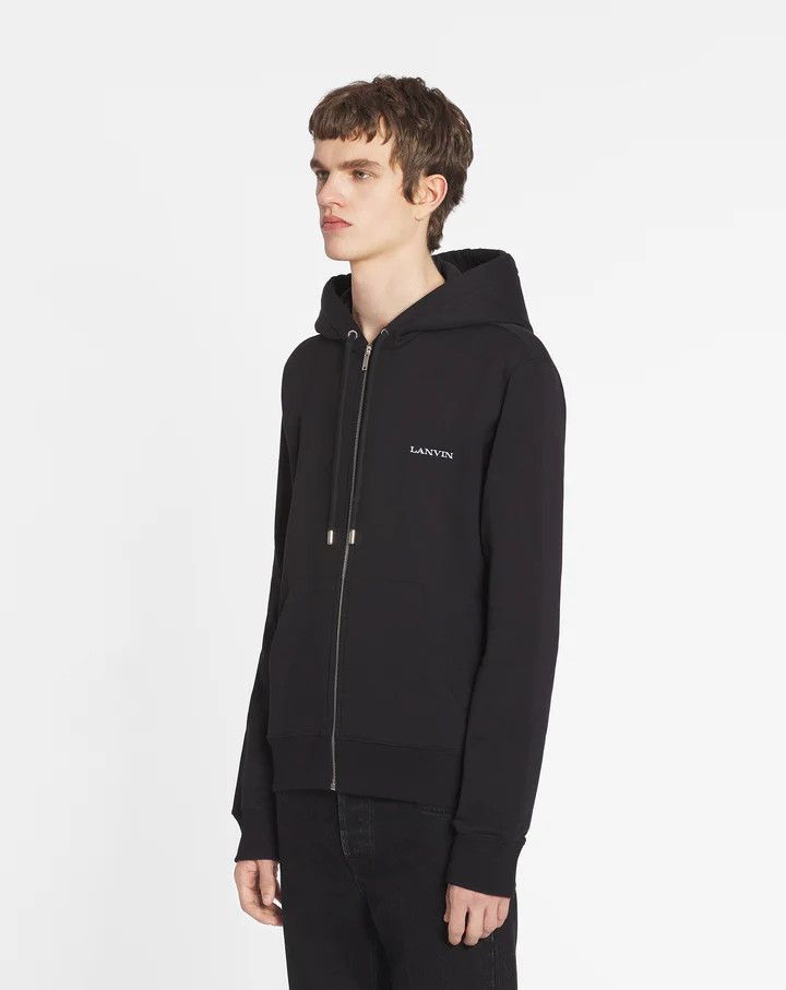 Lanvin o1s22i1n1024 Zipper Hoodie in Black Size US M / EU 48-50 / 2 - 3 Thumbnail