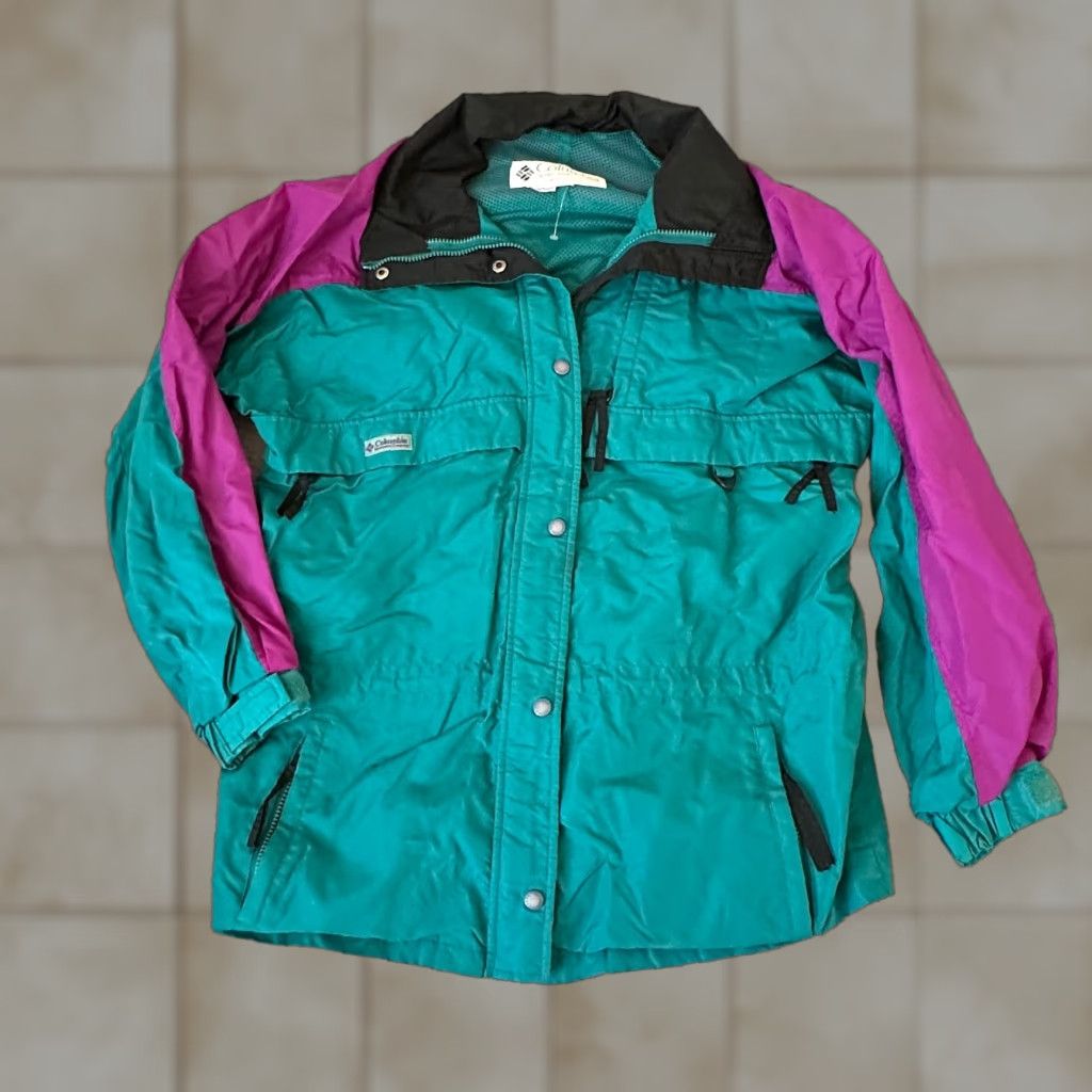 Vintage VINTAGE Columbia Jacket Womens Large Blue Pink Full Zip Winter Coat Hooded Womens Size L / US 10 / IT 46 - 1 Thumbnail