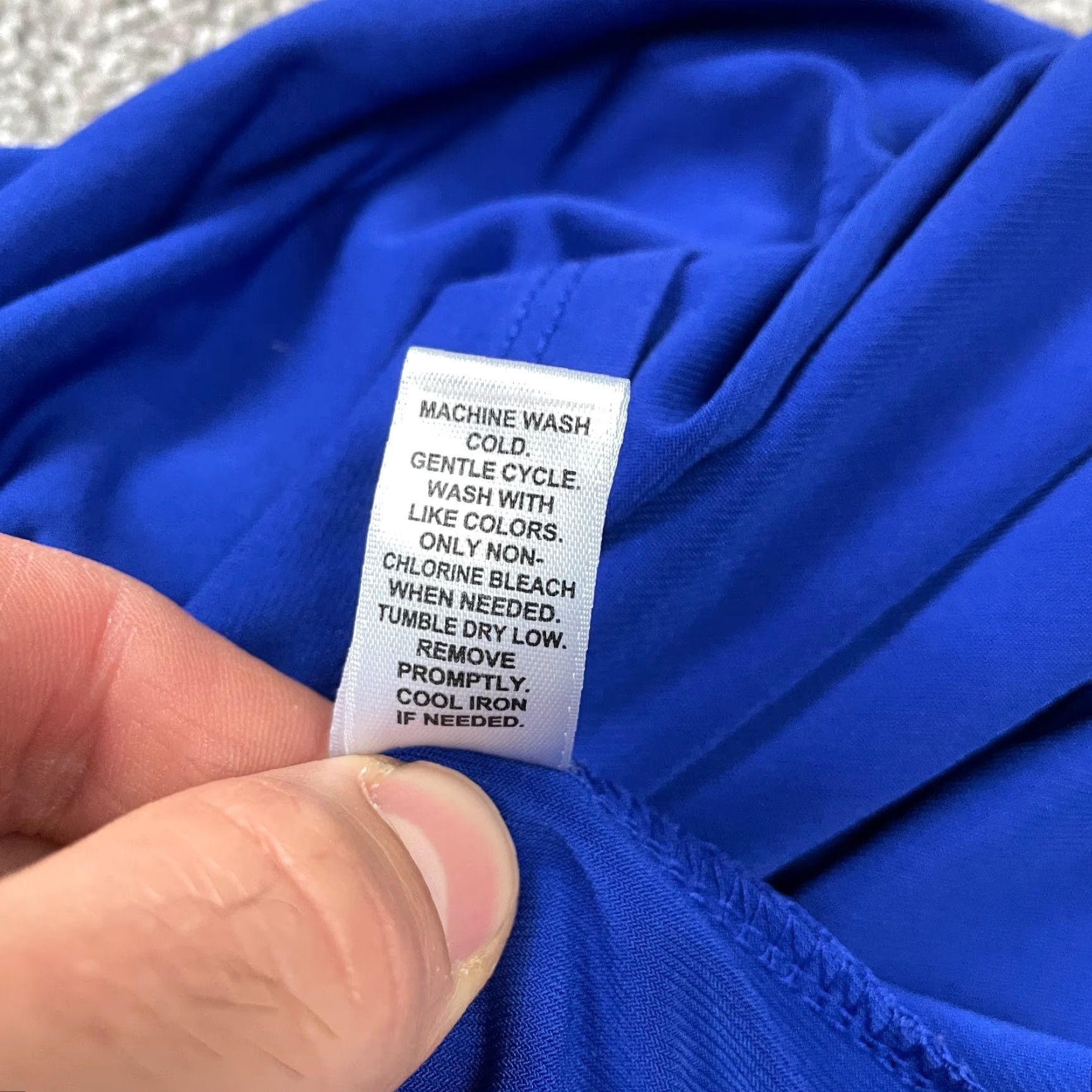 Vintage Cato Blouse Womens Plus 18/20W Royal Blue Key Hole Oversized Stretch Top Size 3XL / US 20-22 - 6 Thumbnail