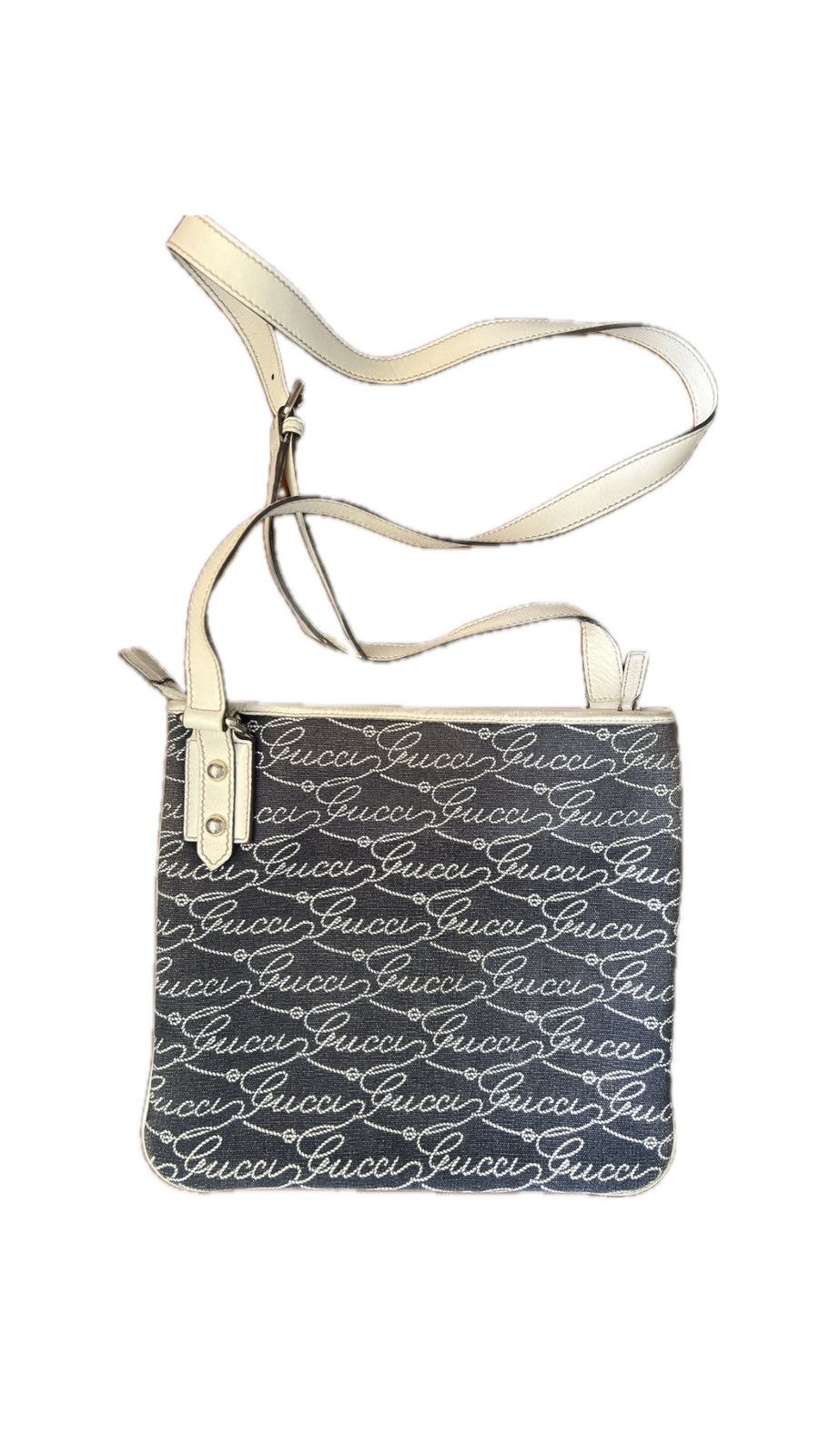 image of Gucci Denim Crossbody Bag in Blue Jean, Women's