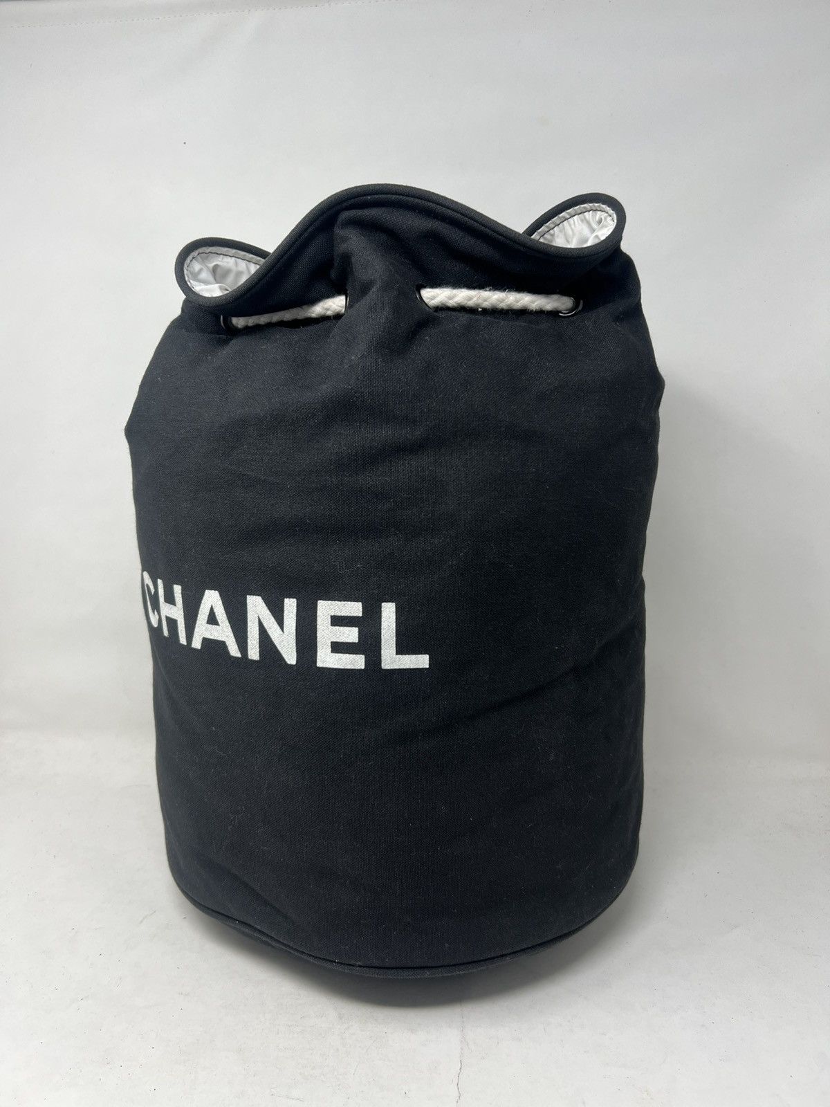 Chanel Chanel Black Drawstring Canvas Bucket Size ONE SIZE - 1 Thumbnail