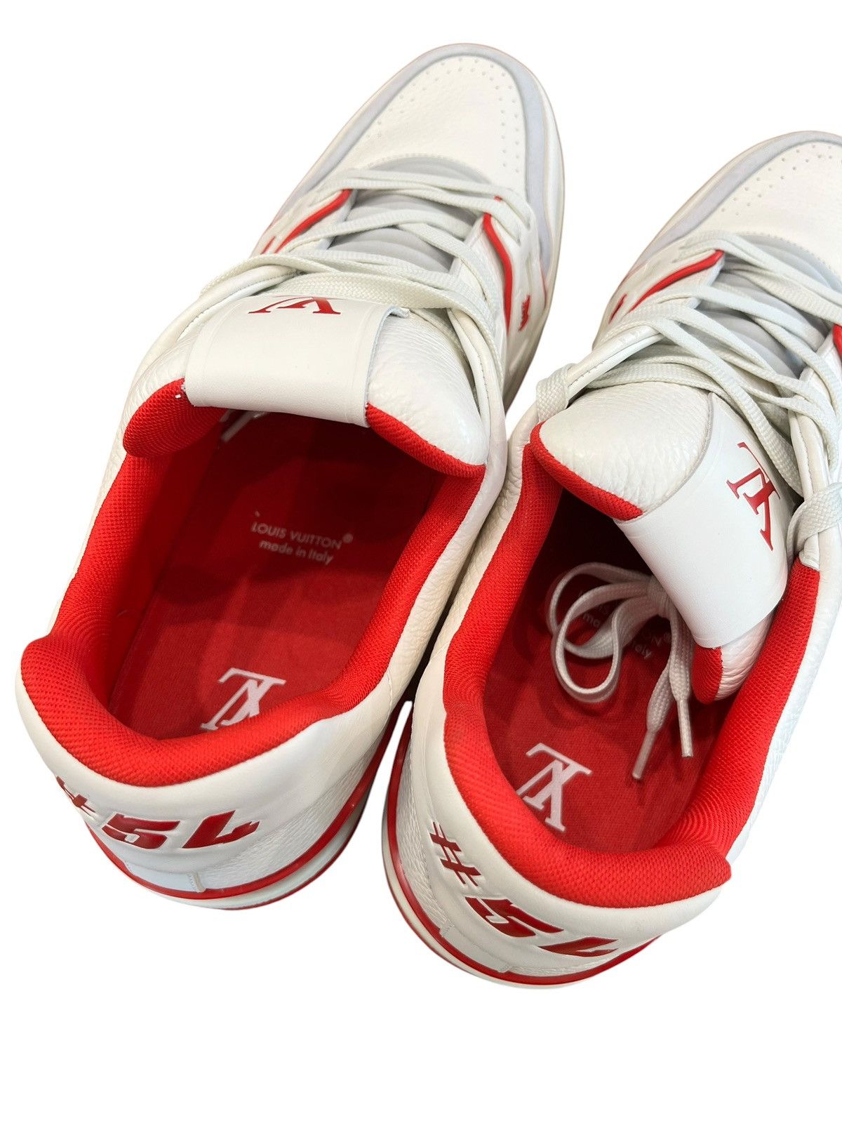 Louis Vuitton Louis Vuitton Trainer #54 Signature White Red Size US 13 / EU 46 - 7 Thumbnail