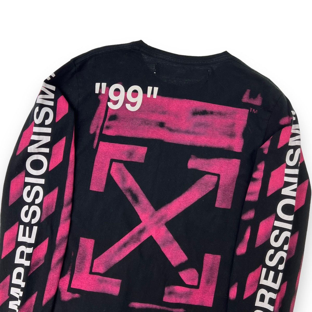 Image of Off White Off-White Impressionism Arrows Black Long Sleeve T Shirt, Men's (Size Small)