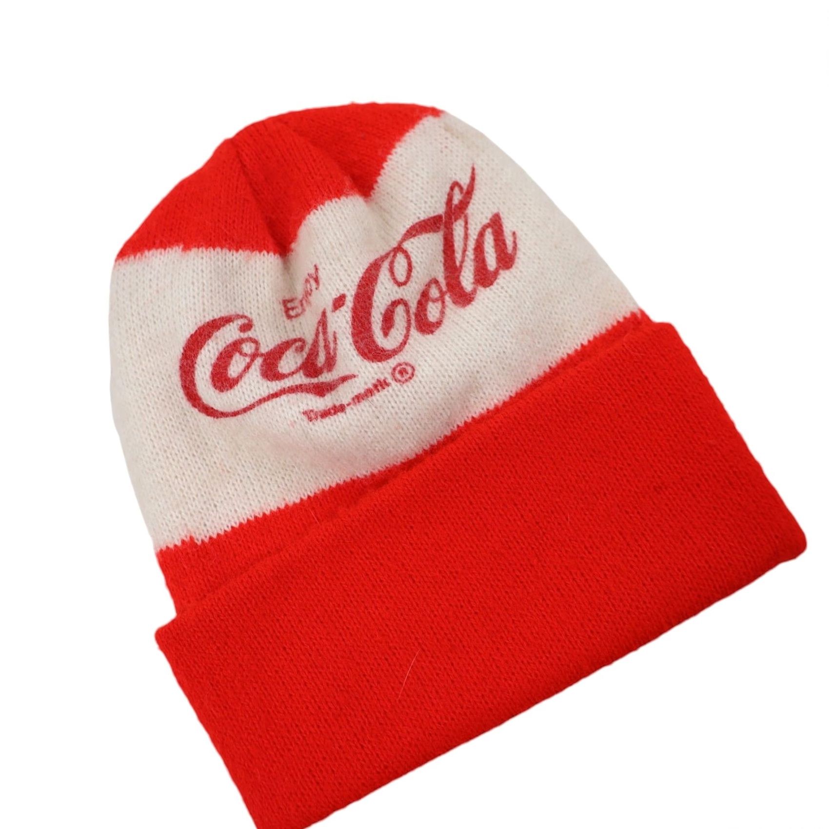 Vintage VINTAGE Coca Cola Beanie Unisex Adults One Size White Knit Beanie Size ONE SIZE - 3 Thumbnail