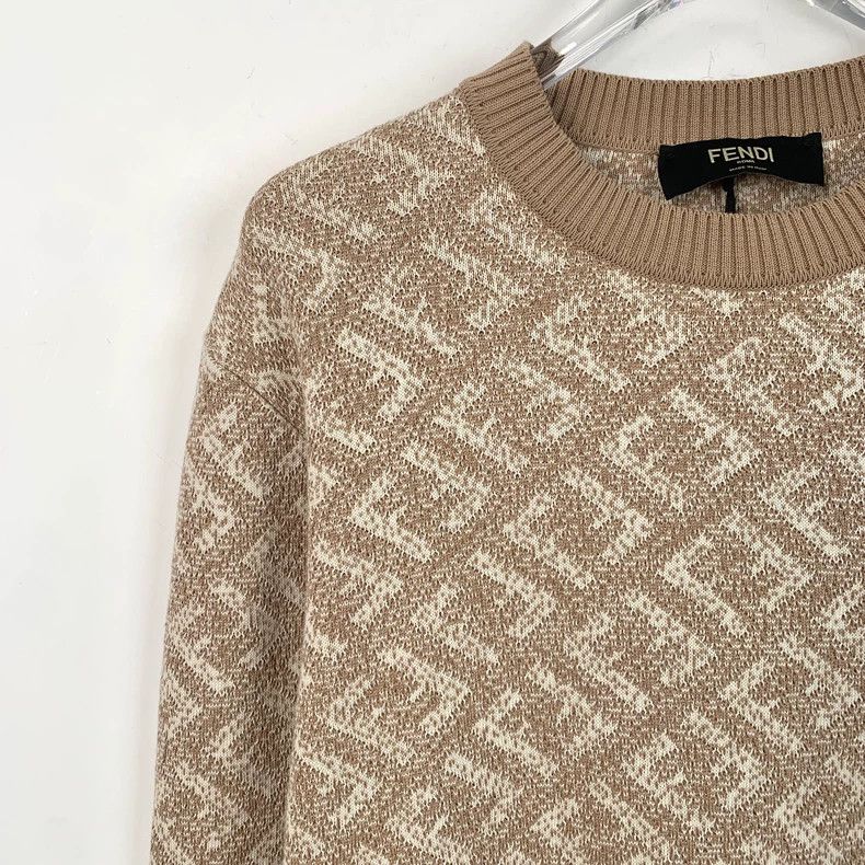 Fendi FENDI Brown Logo Letter Floral Printed Cotton Crew Neck Lo Size US M / EU 48-50 / 2 - 3 Thumbnail