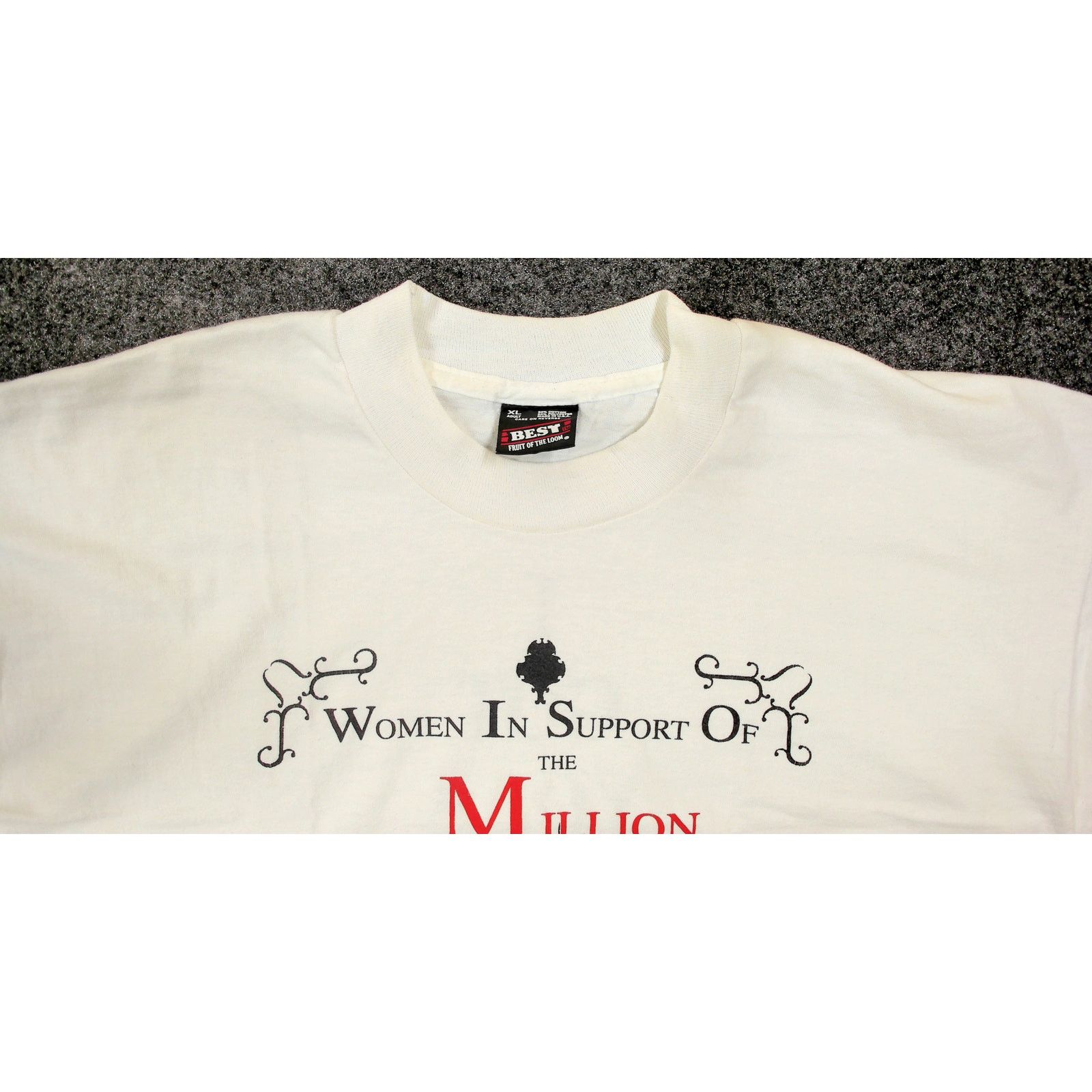 Fruit Of The Loom 1995 Women Support Million Man March Single Stitch Tee XL Size US XL / EU 56 / 4 - 6 Thumbnail
