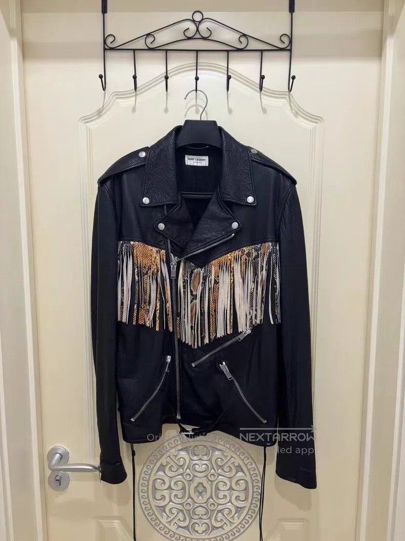 Saint Laurent Paris Saint Laurent Paris Fringed Leather Jacket Size US L / EU 52-54 / 3 - 1 Thumbnail