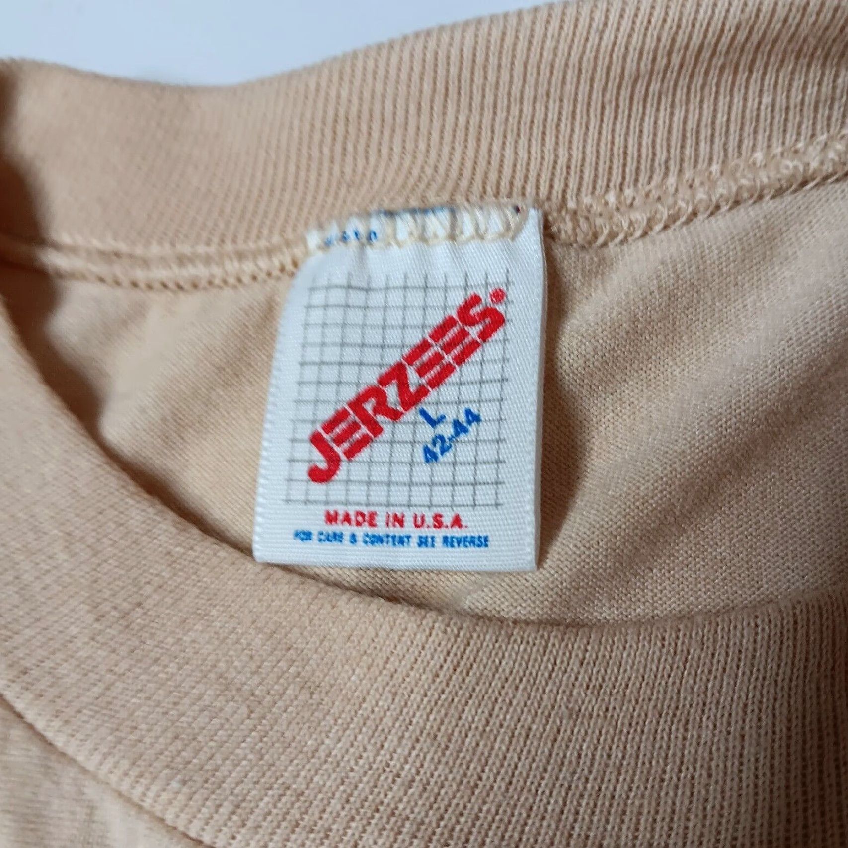 Jerzees VINTAGE Jerzees Eagle Boy Scout Shirt Troop 1221 Tan USA L Short Sleeve Crew Neck Single Stitch Men Size US L / EU 52-54 / 3 - 4 Thumbnail