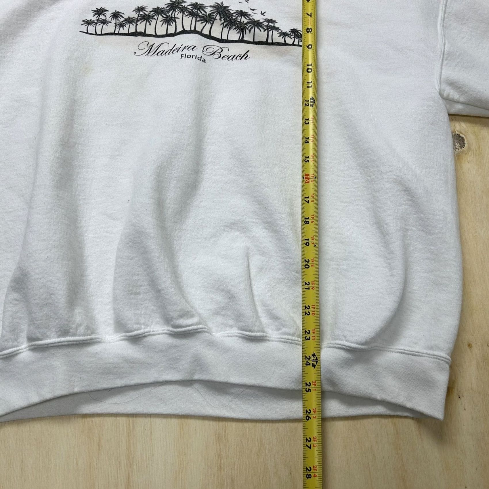 Gildan Gildan Sweatshirt Mens XL White Fleece Pullover Madeira Beach Florida Crewneck Size US XL / EU 56 / 4 - 5 Thumbnail
