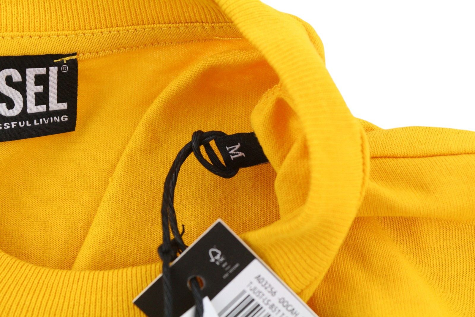 Diesel T-JUST-LS-B51 M Yellow Tricot Logo T-Shirt 40999 Size US M / EU 48-50 / 2 - 6 Thumbnail