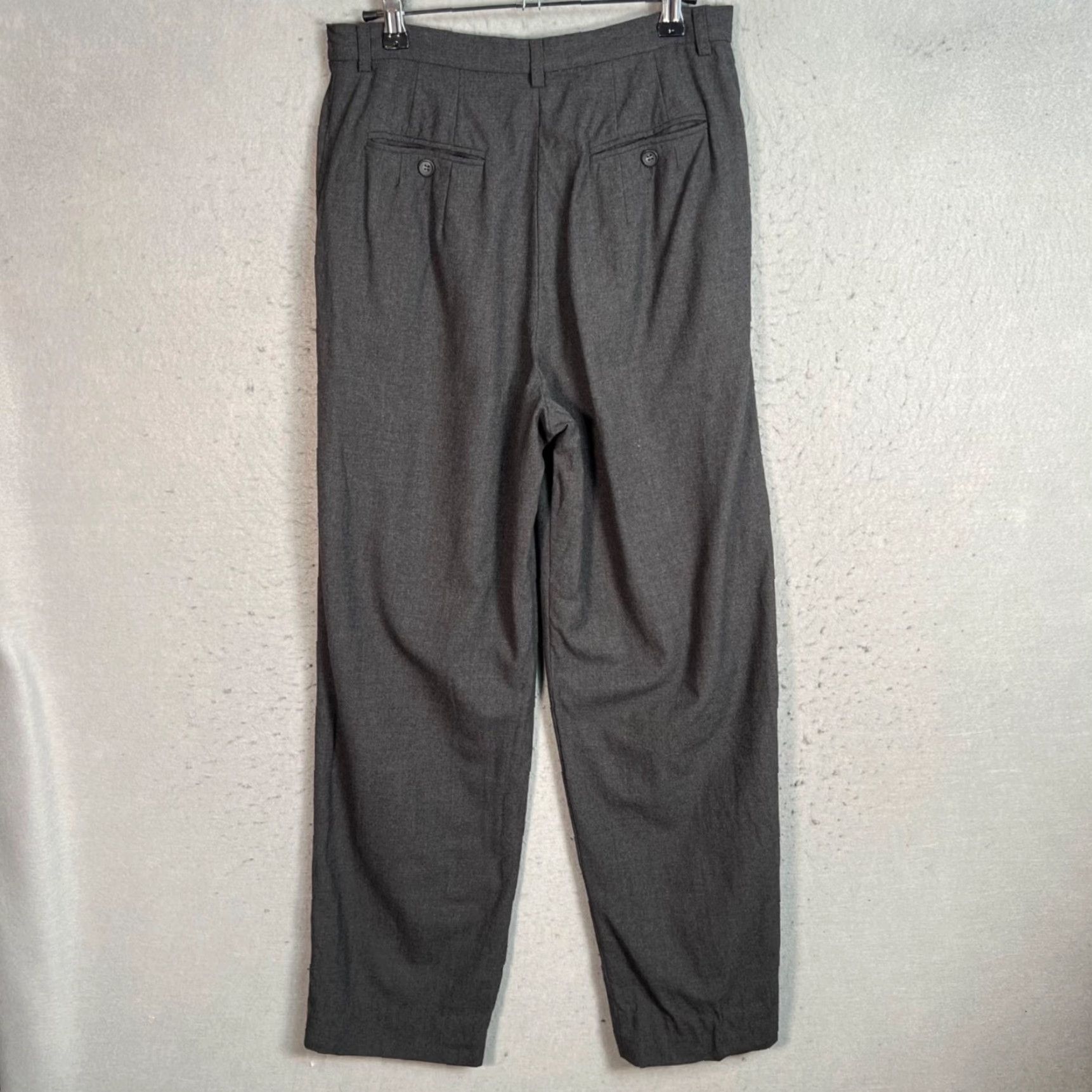 Vintage Gunex Womens Pants Size 8 Wool Blend Gray Pleated Straight Leg Trousers Size 30" / US 8 / IT 44 - 2 Thumbnail