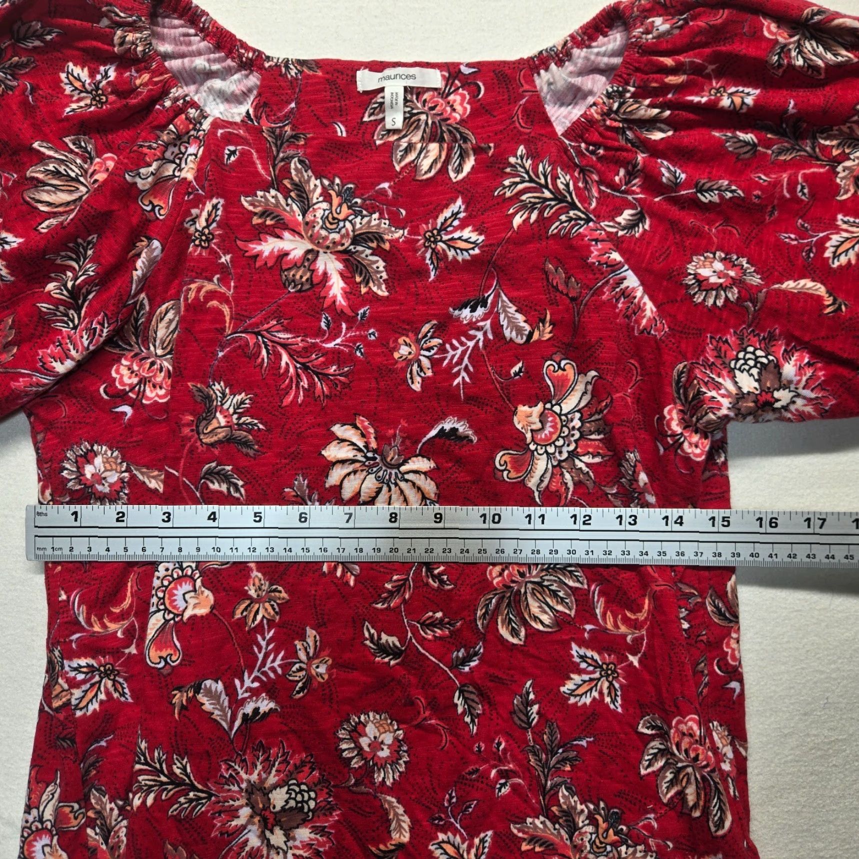 Vintage Maurices Shirt Womens Blouse Cowl Neck Cap Sleeve Red S Small Casual Office Vintage? Size S / US 4 / IT 40 - 3 Thumbnail