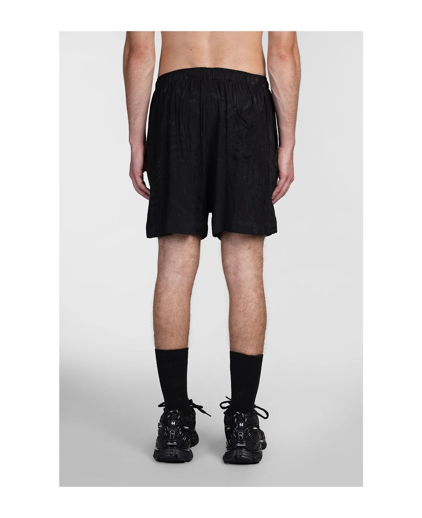 Balenciaga o1srvl11e0226 Tropical Flowers Pyjama Shorts In Black Size US 34 / EU 50 - 3 Thumbnail