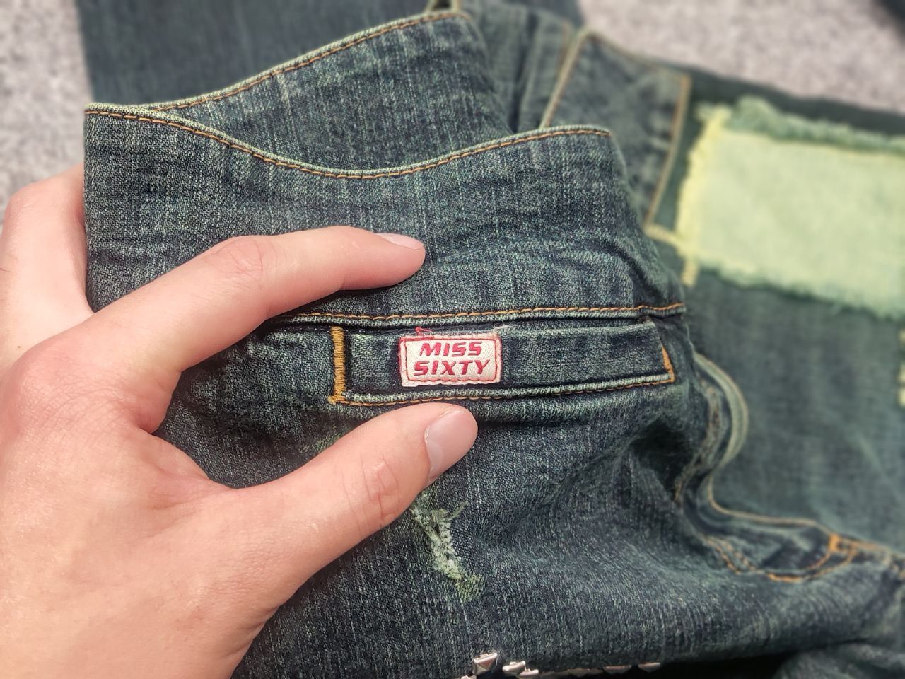 Miss Sixty Vintage Miss Sixty roxy Low Rise Flared patchwork Jeans Y2K Size 31" - 15 Thumbnail