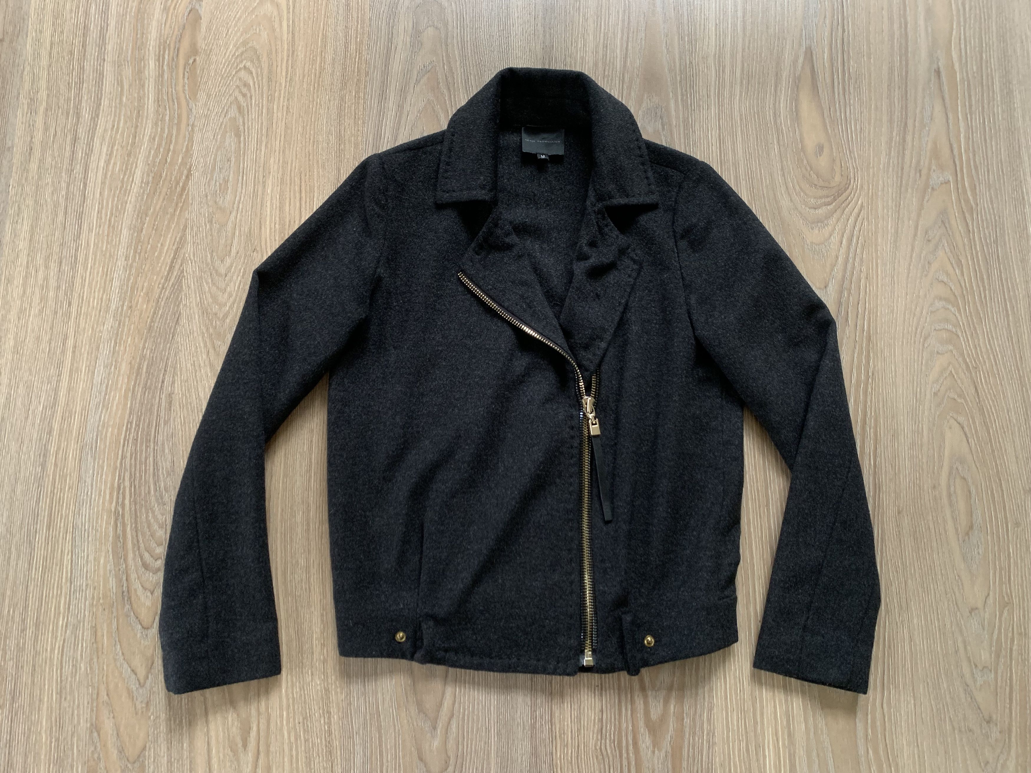 Other Hotel Particulier Lamb Wool Bomber Biker Jacket Size M / US 6-8 / IT 42-44 - 10 Thumbnail