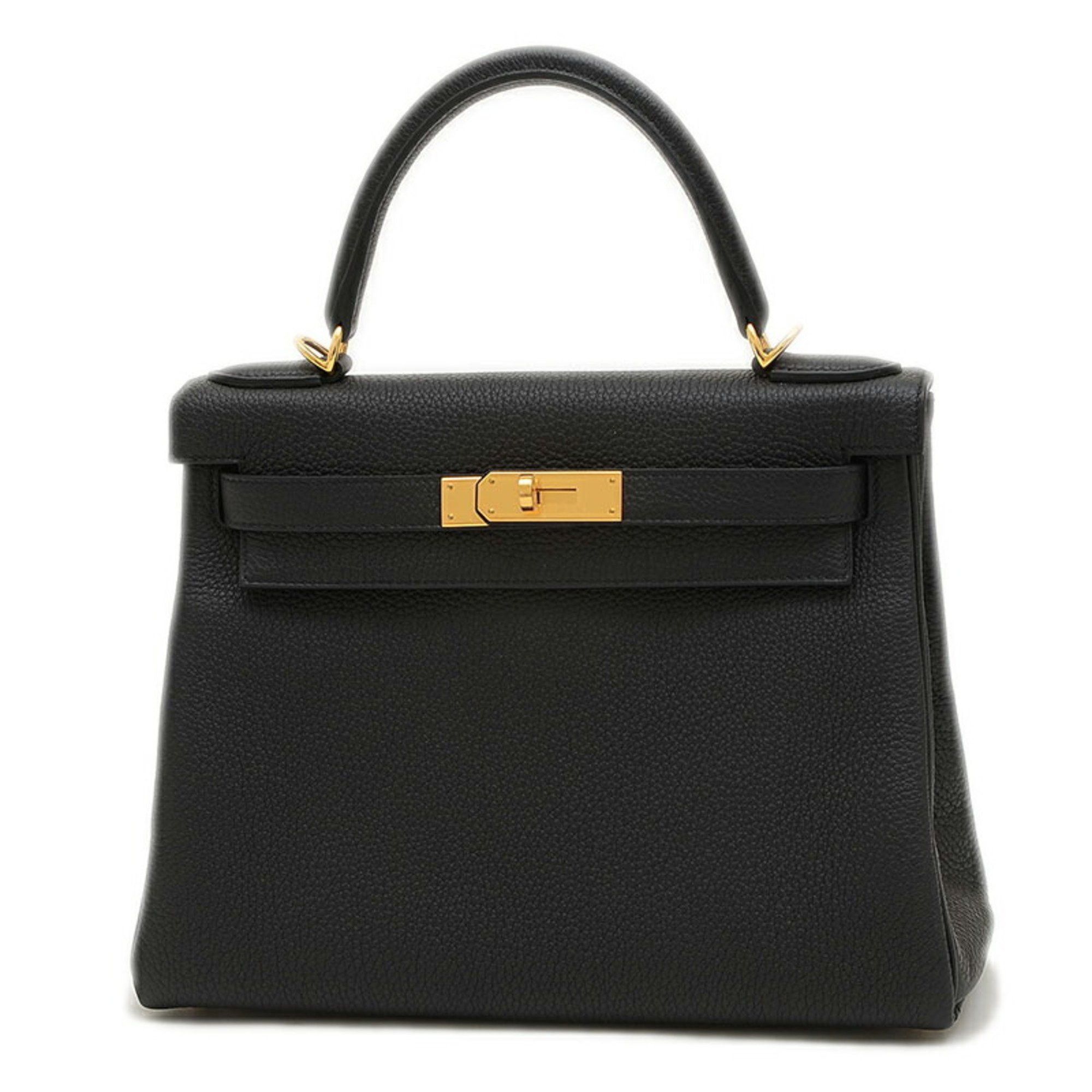image of Hermes Kelly 28 Inner Stitching Handbag Togo Black B Stamp, Women's