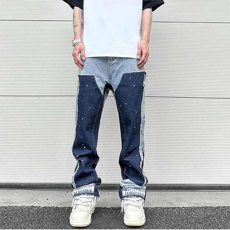 Jean Blue Graffiti Wide Jeans Size US 32 / EU 48 - 2 Thumbnail
