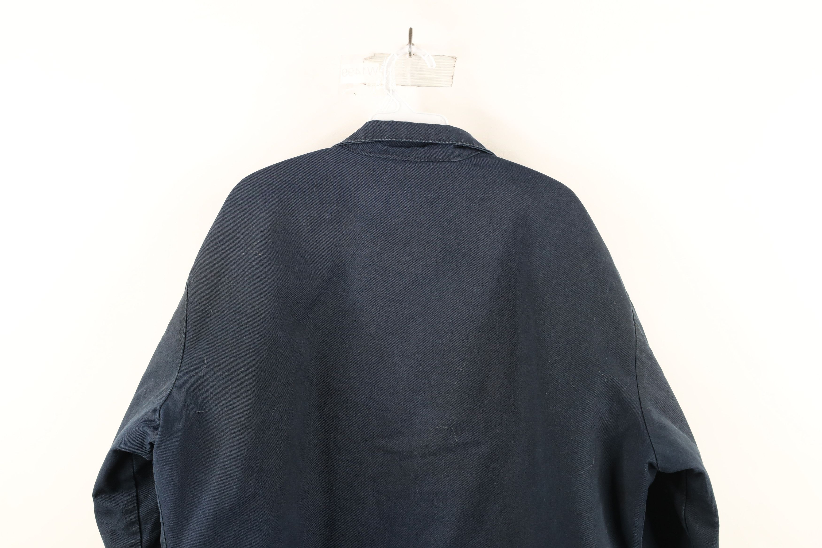 Vintage Vintage 90s Streetwear Quilted Work Mechanic Jacket Blue Size US L / EU 52-54 / 3 - 16 Thumbnail