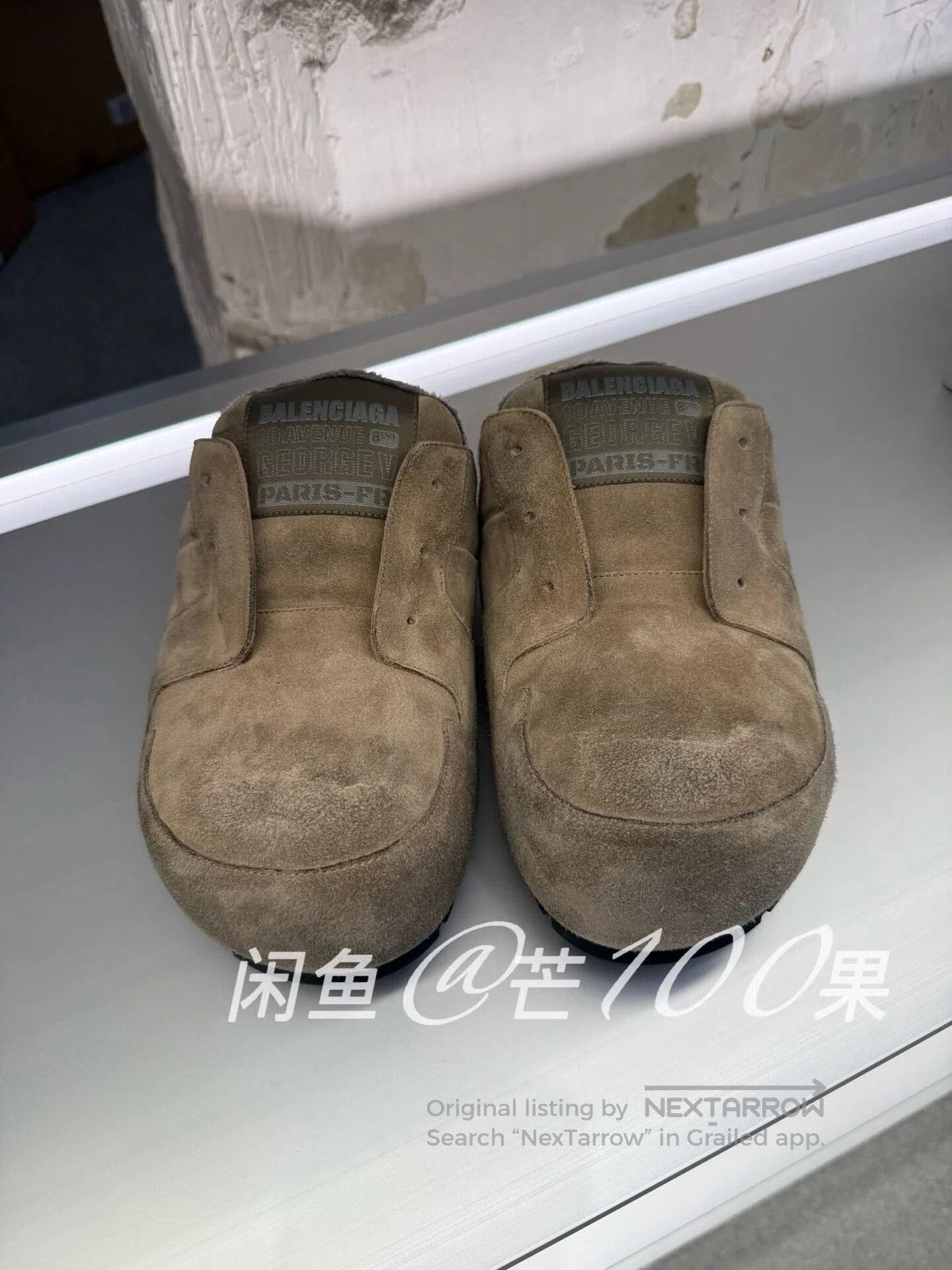 Balenciaga Balenciaga Distressed Khaki Suede Mules. Size US 7 / EU 40 - 4 Thumbnail