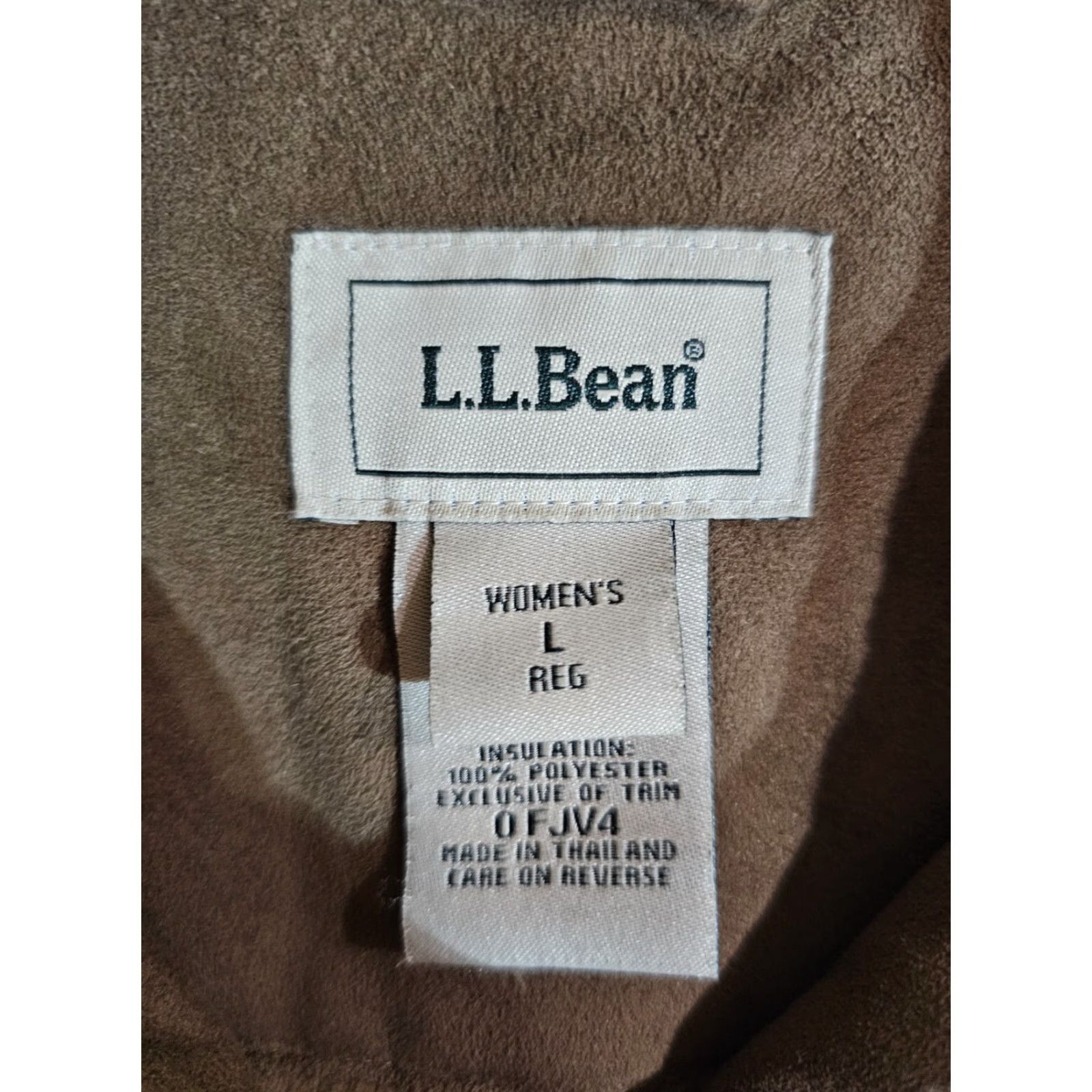 Vintage VINTAGE L.L. BEAN Faux Fur Lined Faux Suede Bomber Style Jacket Womens Sz Large Brown Size L / US 10 / IT 46 - 4 Thumbnail