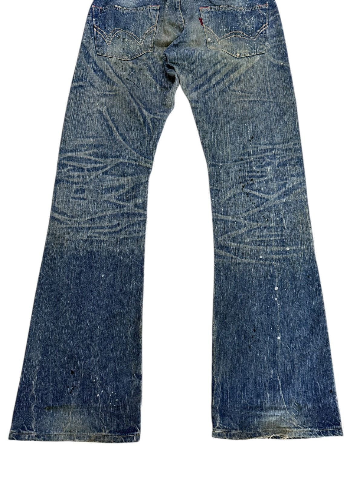 If Six Was Nine Flared Jeans Edwin 503 Blue Trip Clawmark Distressed Sick Size US 31 - 16 Thumbnail