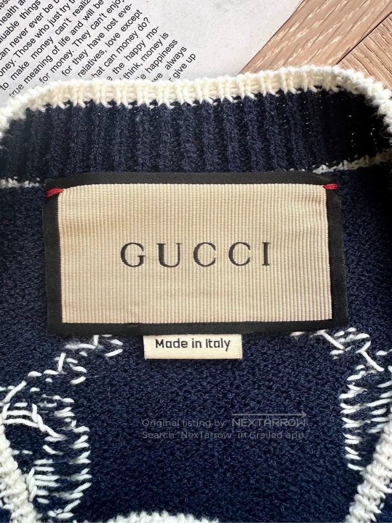 Gucci Gucci Logo jacquard full print knitted short sleeves Size S / US 4 / IT 40 - 8 Thumbnail