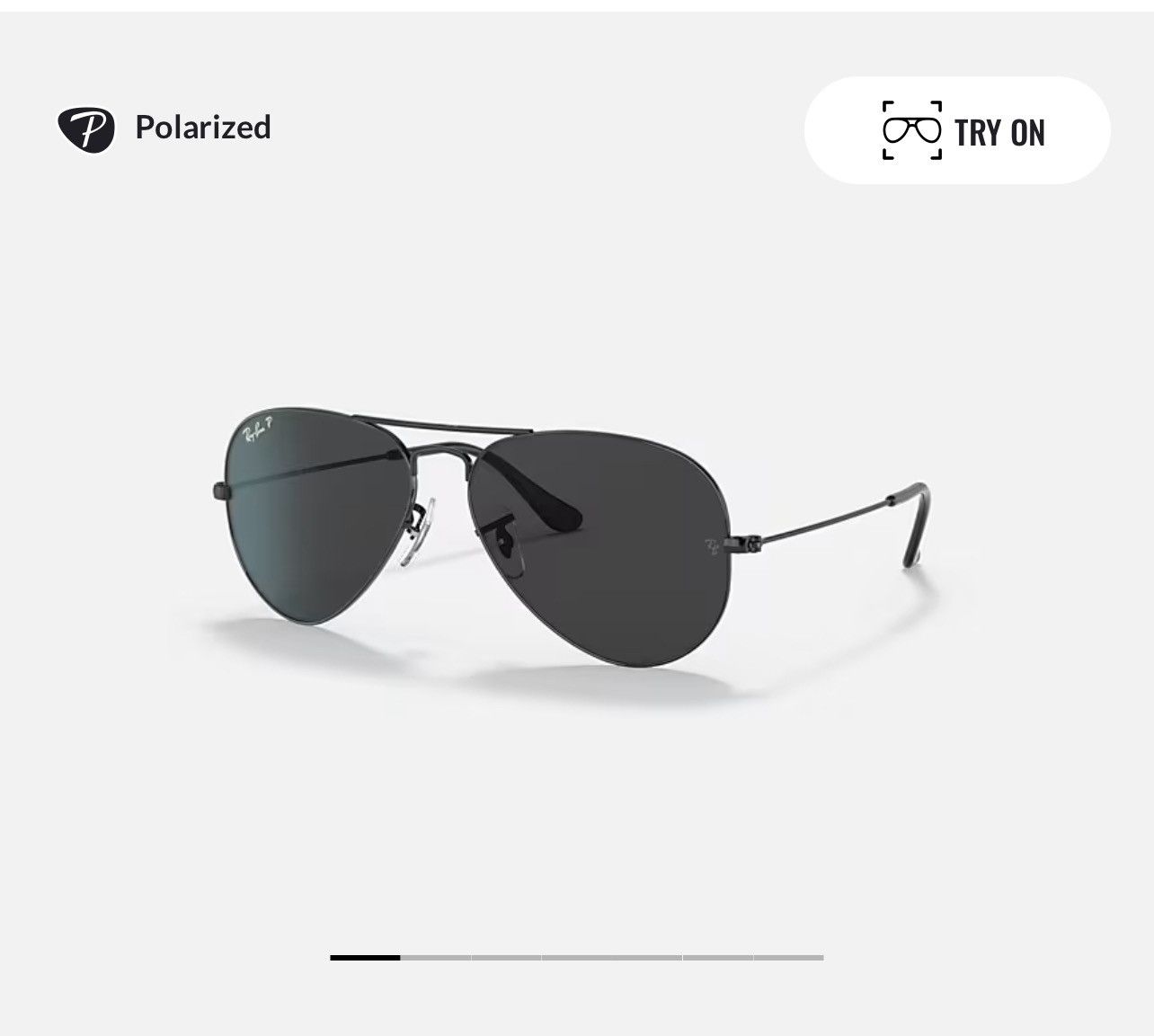 image of Rayban Ray-Ban Rb3025 Polarized Black Aviator Sunglasses 62Mm Large, Men's