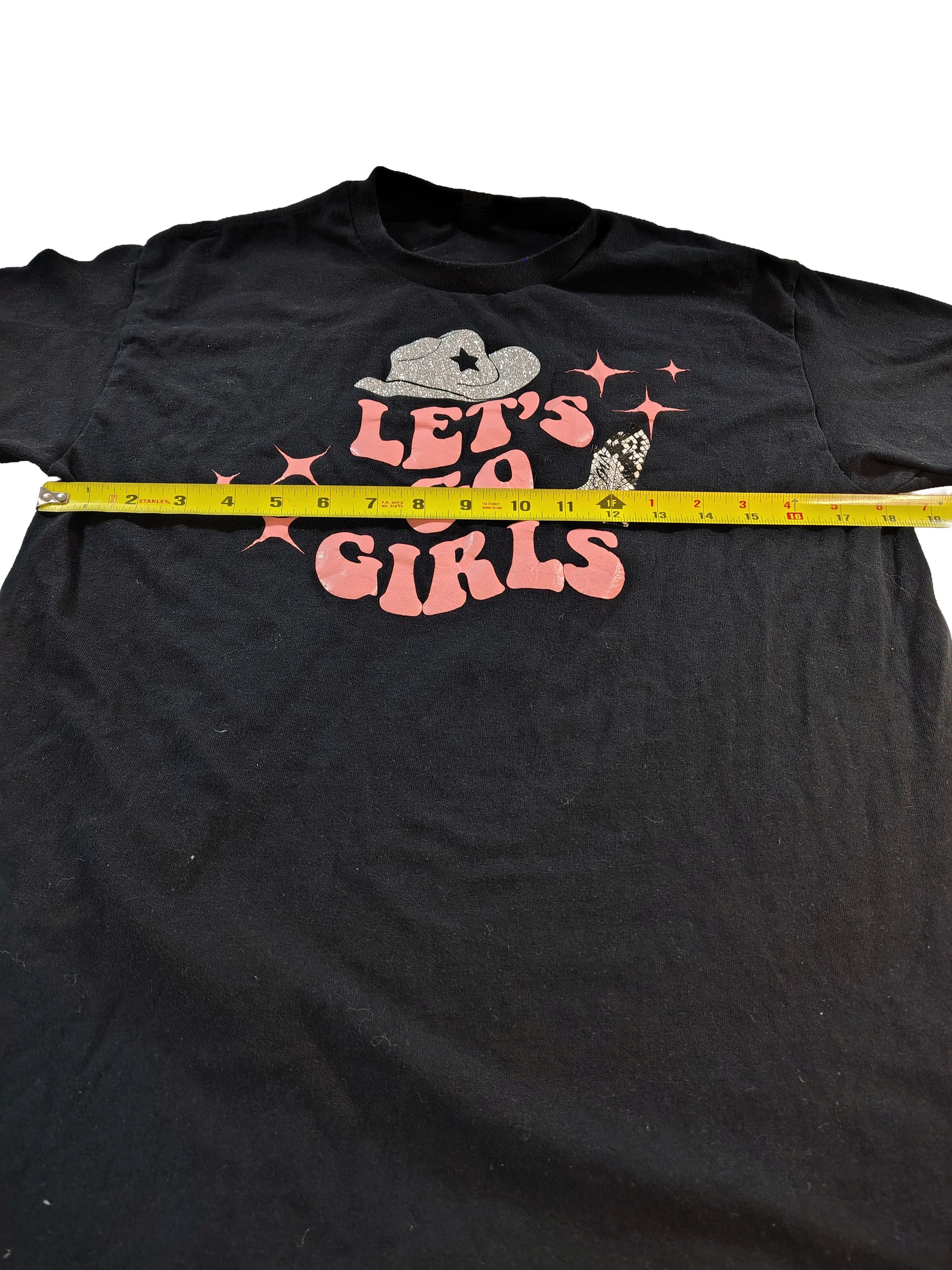 Gildan Women's Black "Lets Go Girls" Cowgirl Western Graphic Shirt Size M / US 6-8 / IT 42-44 - 4 Thumbnail