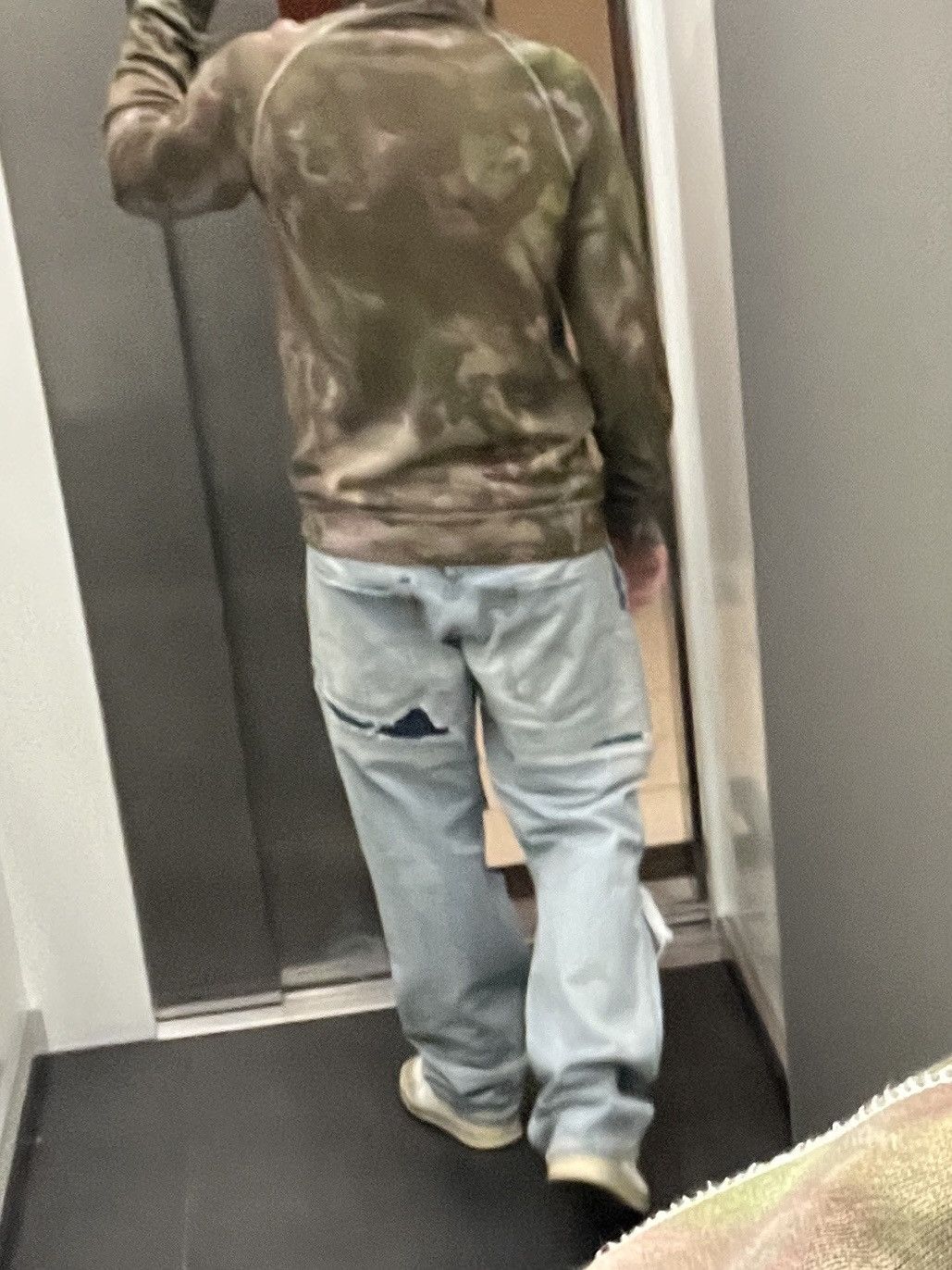 acne y2k full zip gimp camo tie dye solid hoodie