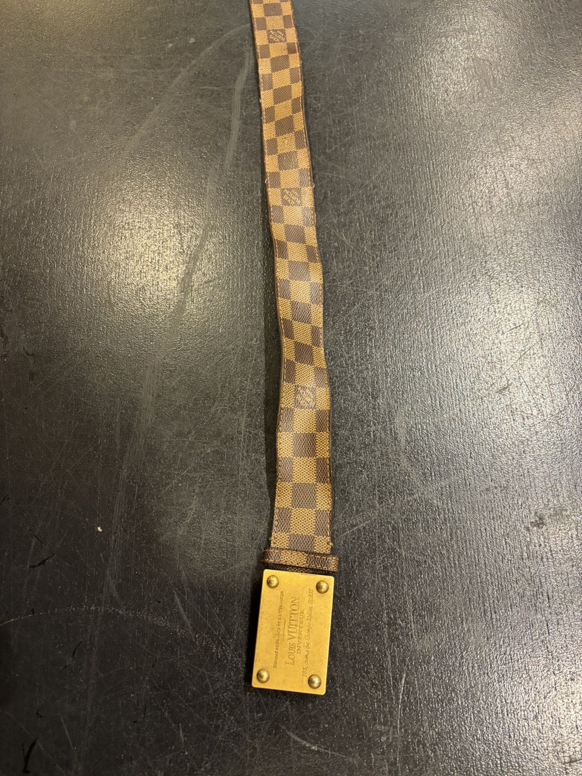 Louis Vuitton Louis Vuitton Square Buckle Damier Belt - Brown Size 36 - 3 Thumbnail