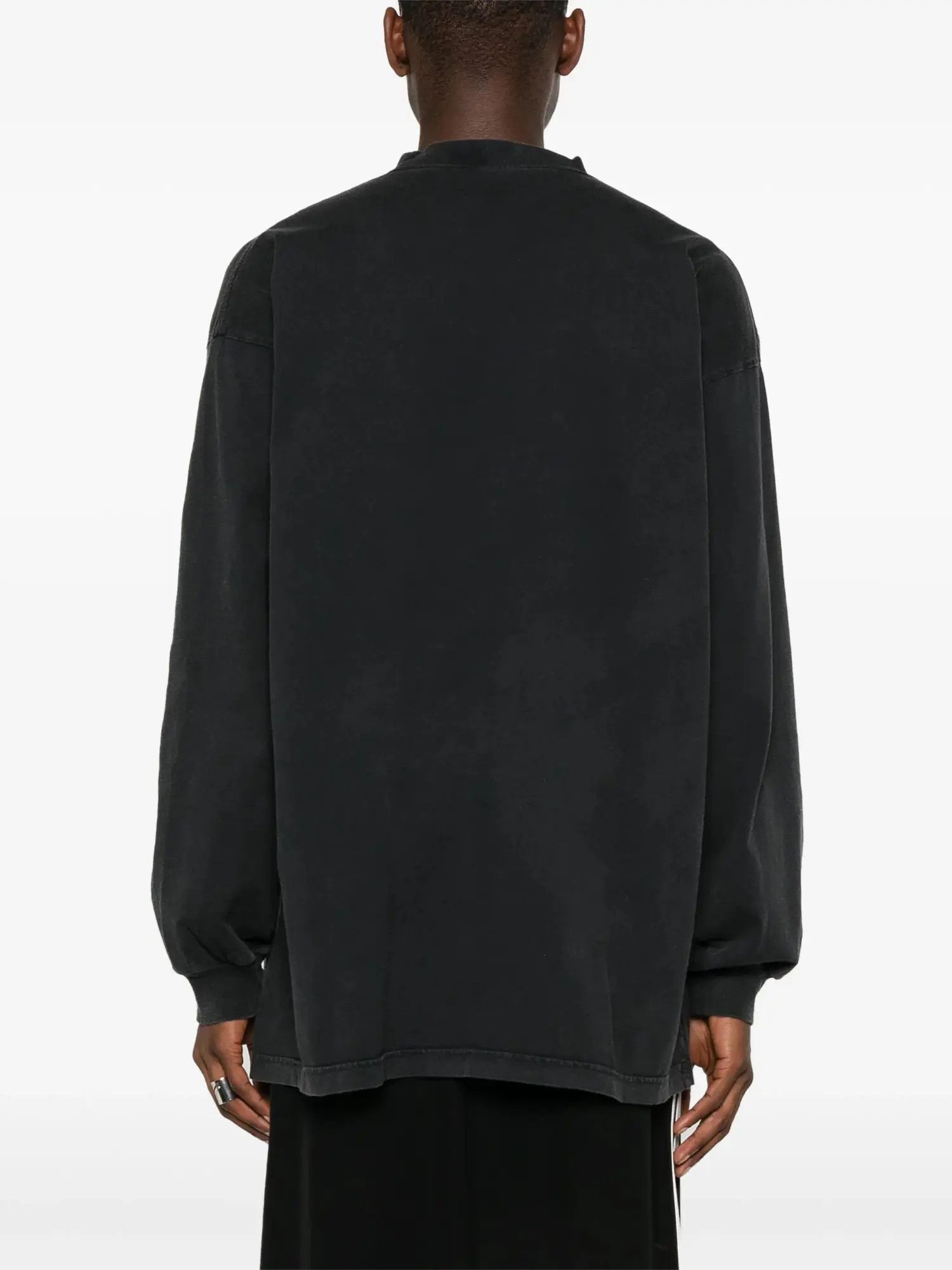 Balenciaga o1la1rc1a0625 Large Fit Long Sleeve T-Shirt Oversized Black Size US XL / EU 56 / 4 - 5 Thumbnail