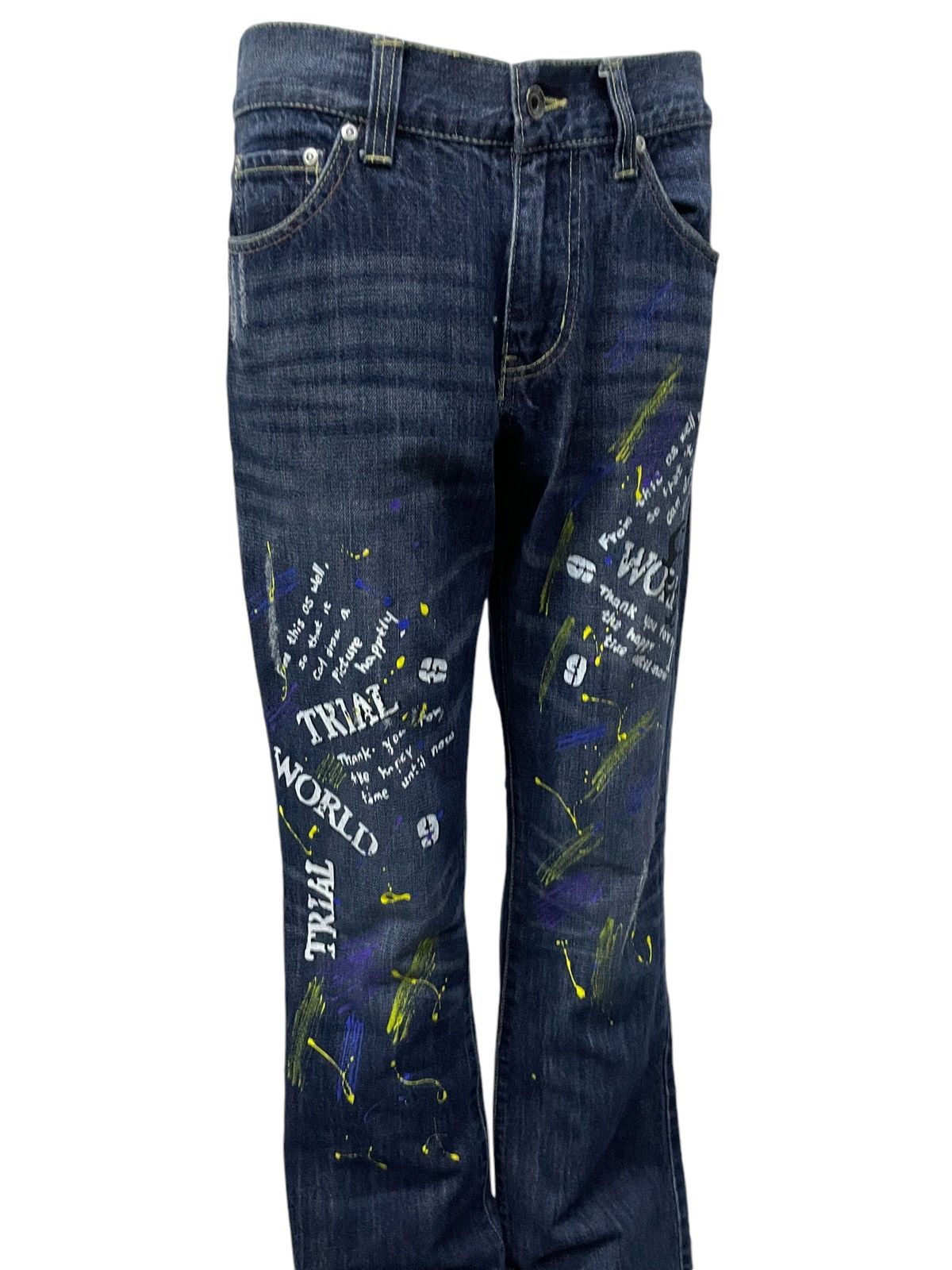 Japanese Brand × PPFM × semanticdesign Semantic Design Poems Paint splatter Flared Denim Pants Size US 31 - 4 Thumbnail