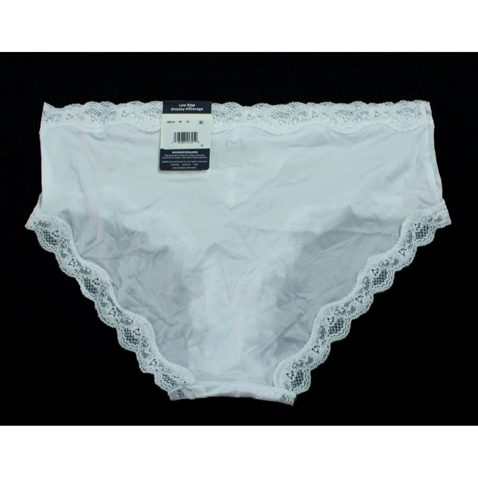 Vintage Maidenform Women's Lace & Soft Microfiber Cheeky Hipster DH3 White 2XL NWT Size ONE SIZE - 5 Thumbnail
