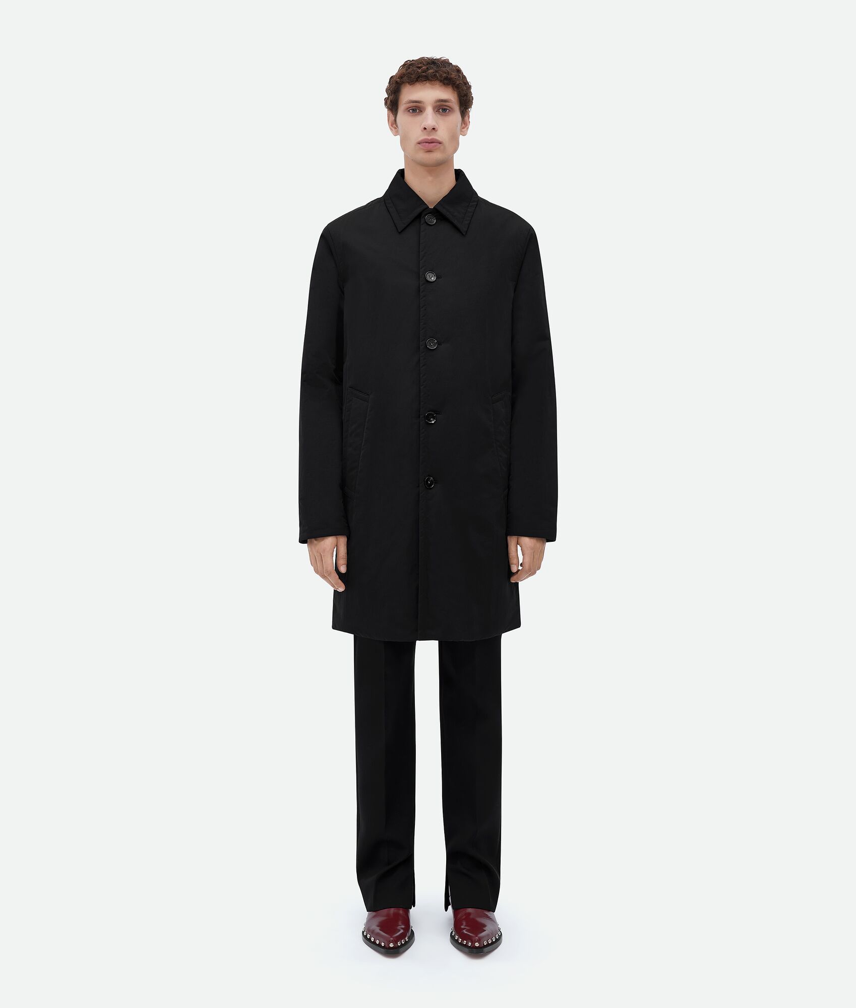 image of Bottega Veneta O1Loc1C0424 686160 Coat In Black, Men's (Size Medium)