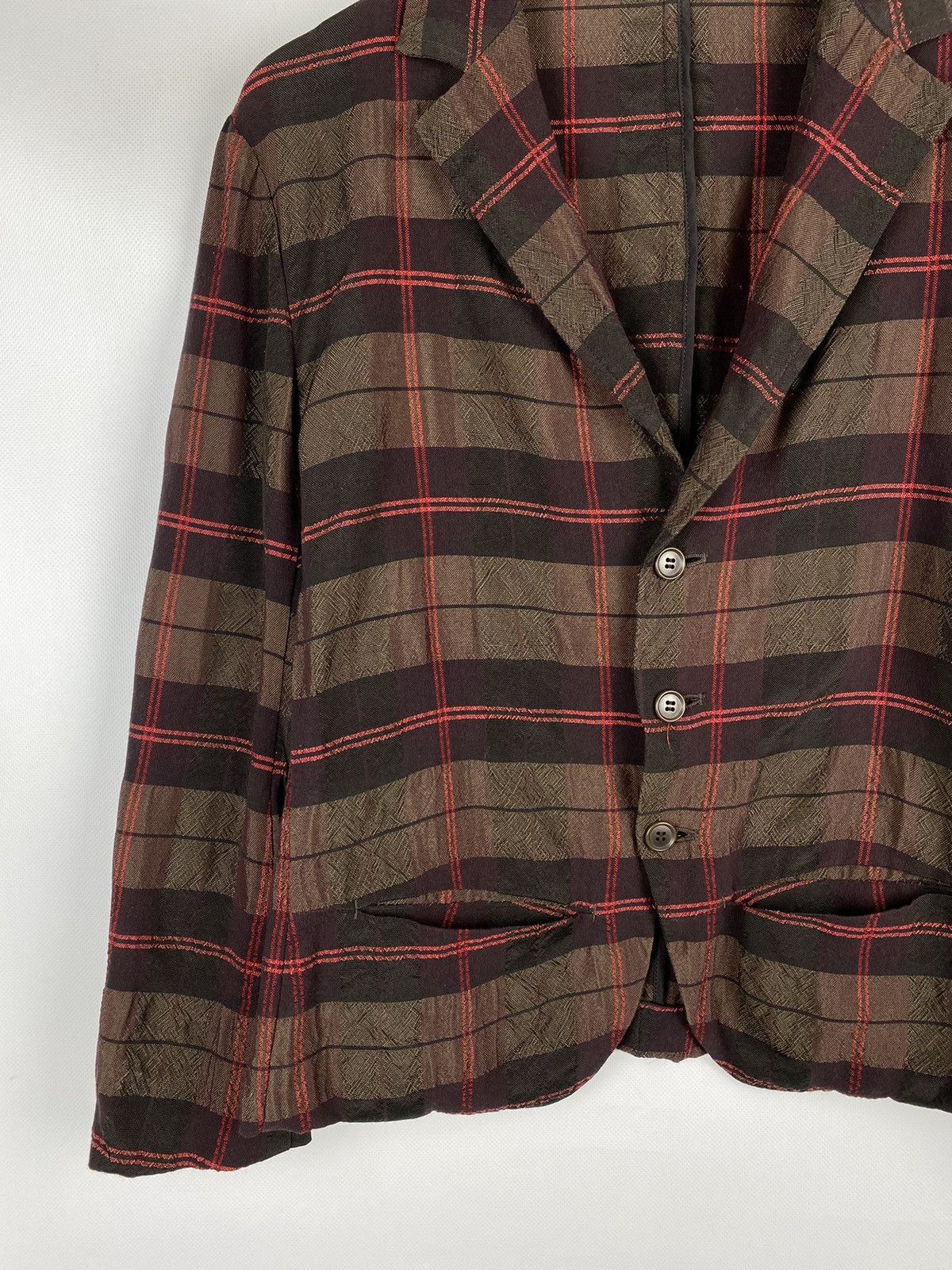 Yohji Yamamoto Rare Y’s Yohji Yamamoto checked Japanese blazer jacket Size L / US 10 / IT 46 - 7 Thumbnail