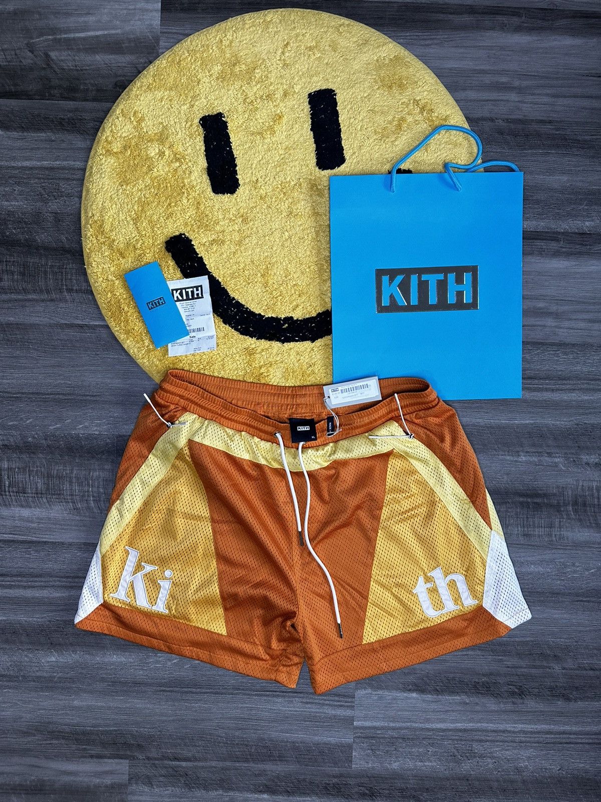 image of Kith Mesh Turbo Shorts Aura in Orange, Men's (Size 38)