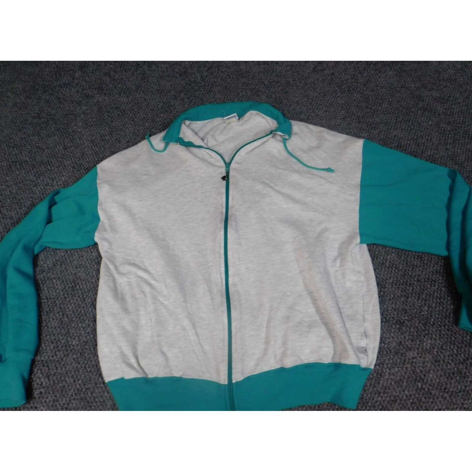 Vintage Russell Womens Jacket L Gray Zip stretch athletic Coat Cotton Blend Floral Knit Formal Womens Size L Gray Stretch Size L / US 10 / IT 46 - 2 Thumbnail